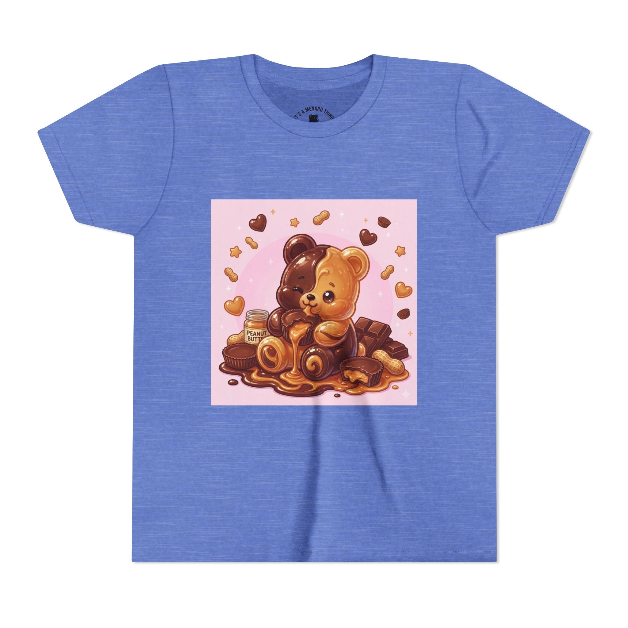 Kids Chocolate & Peanut Butter candy Gooey Gummy Youth Short Sleeve Shirt