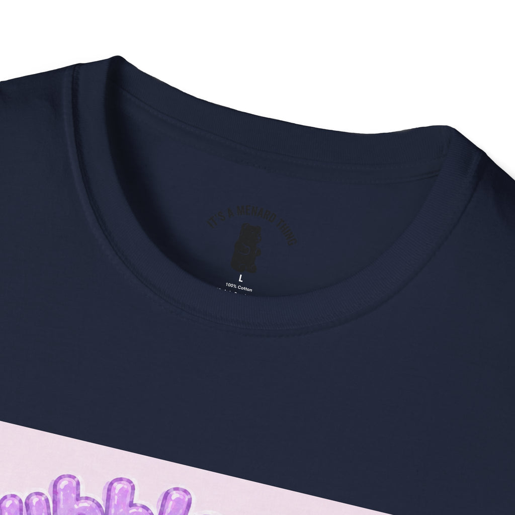 "Bubble Baby" Purple Gooey Gummy Bear — Cute Purple Boba Tea Graphic Tee