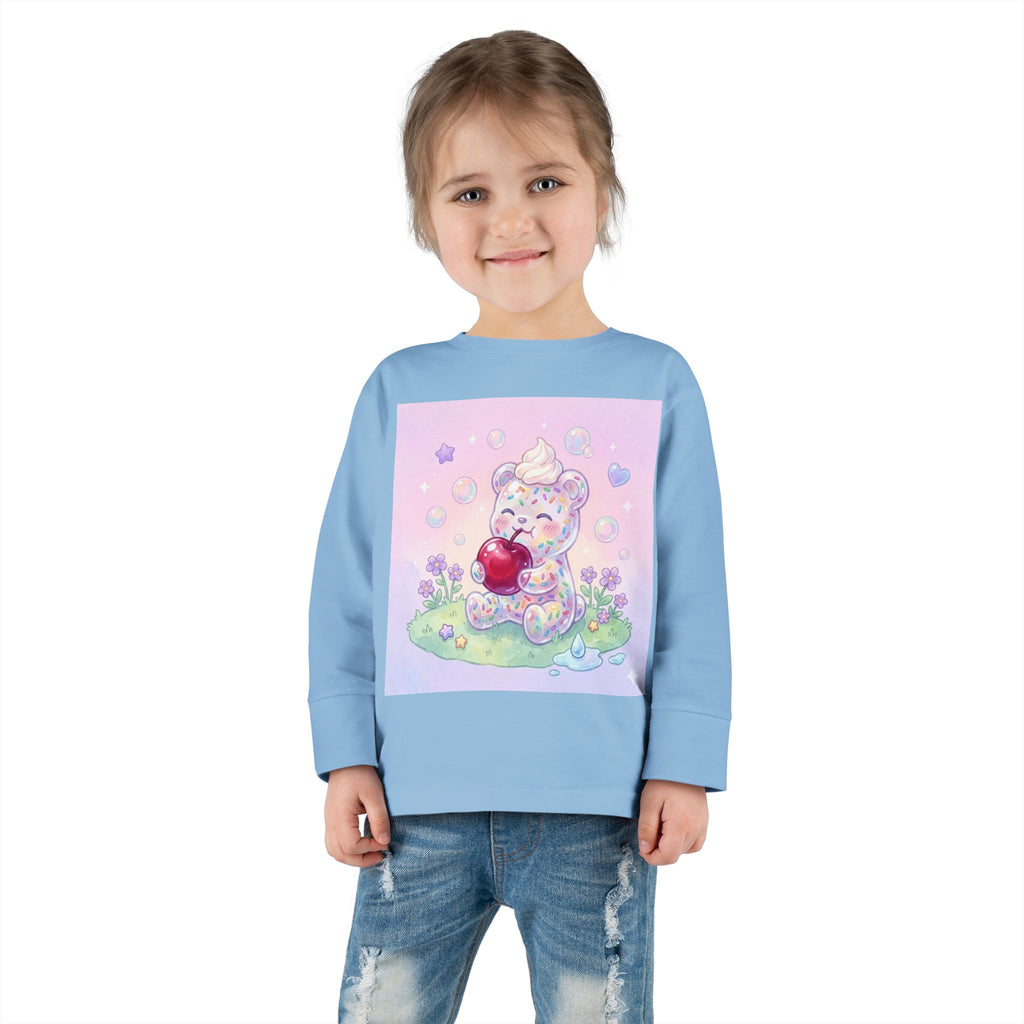 White Birthday Sprinkles with Cherry Snack, Oozy Bear Friend- Graphic Long Sleeve Shirt