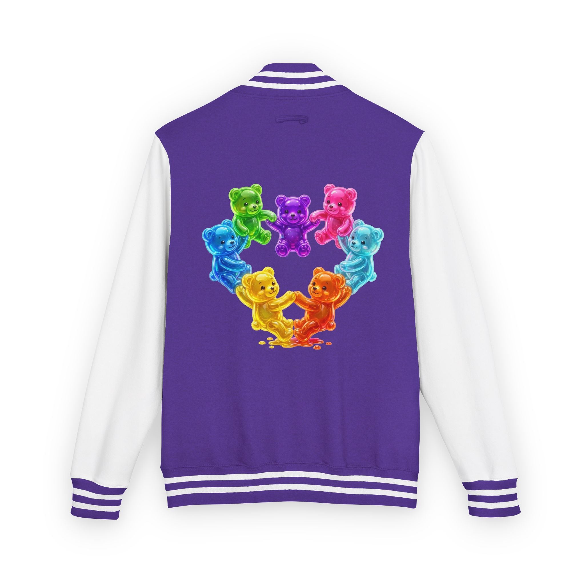 Rainbow Oozy Gummy Bear Heart Special Addition- Lettermen Graphic Jacket