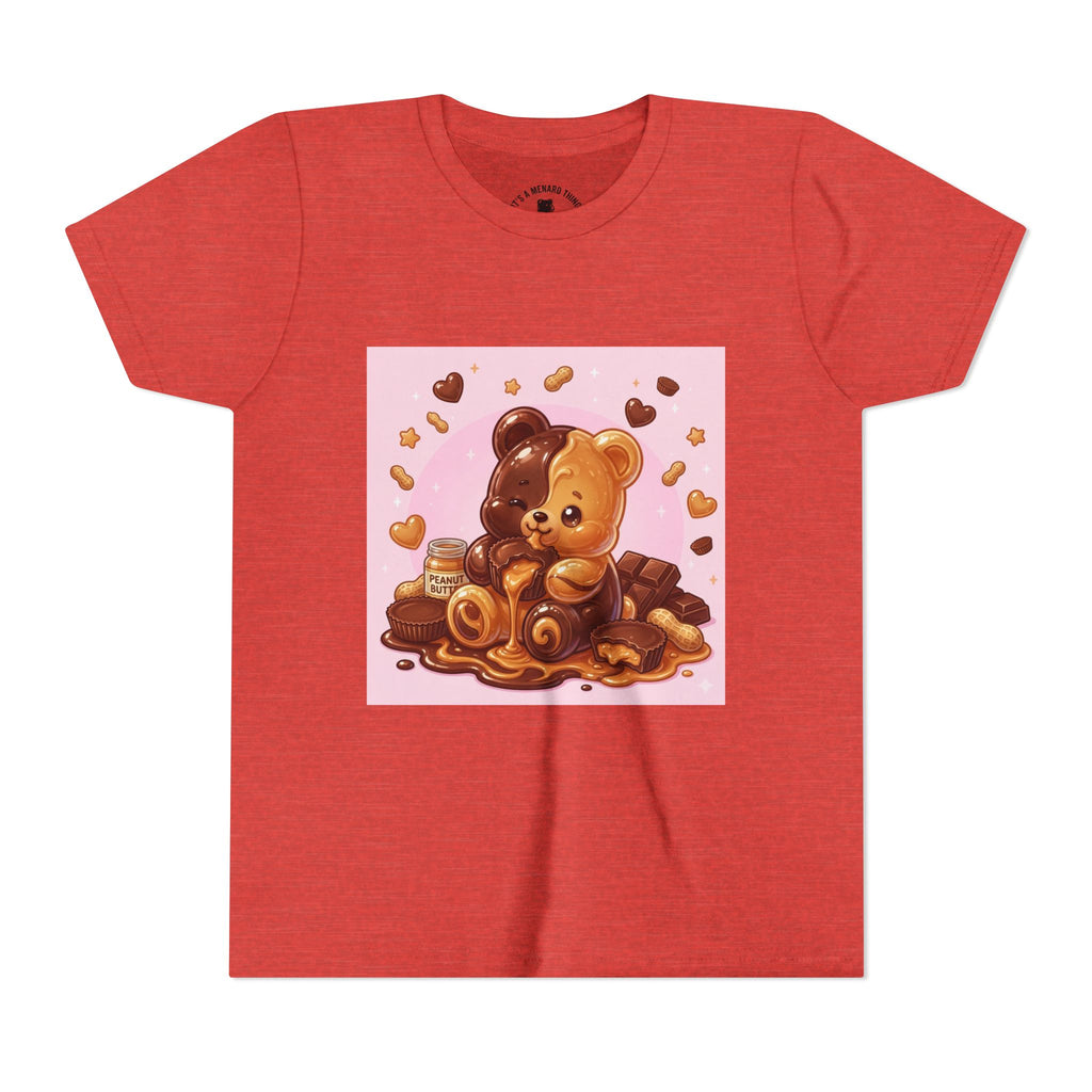 Kids Chocolate & Peanut Butter candy Gooey Gummy Youth Short Sleeve Shirt