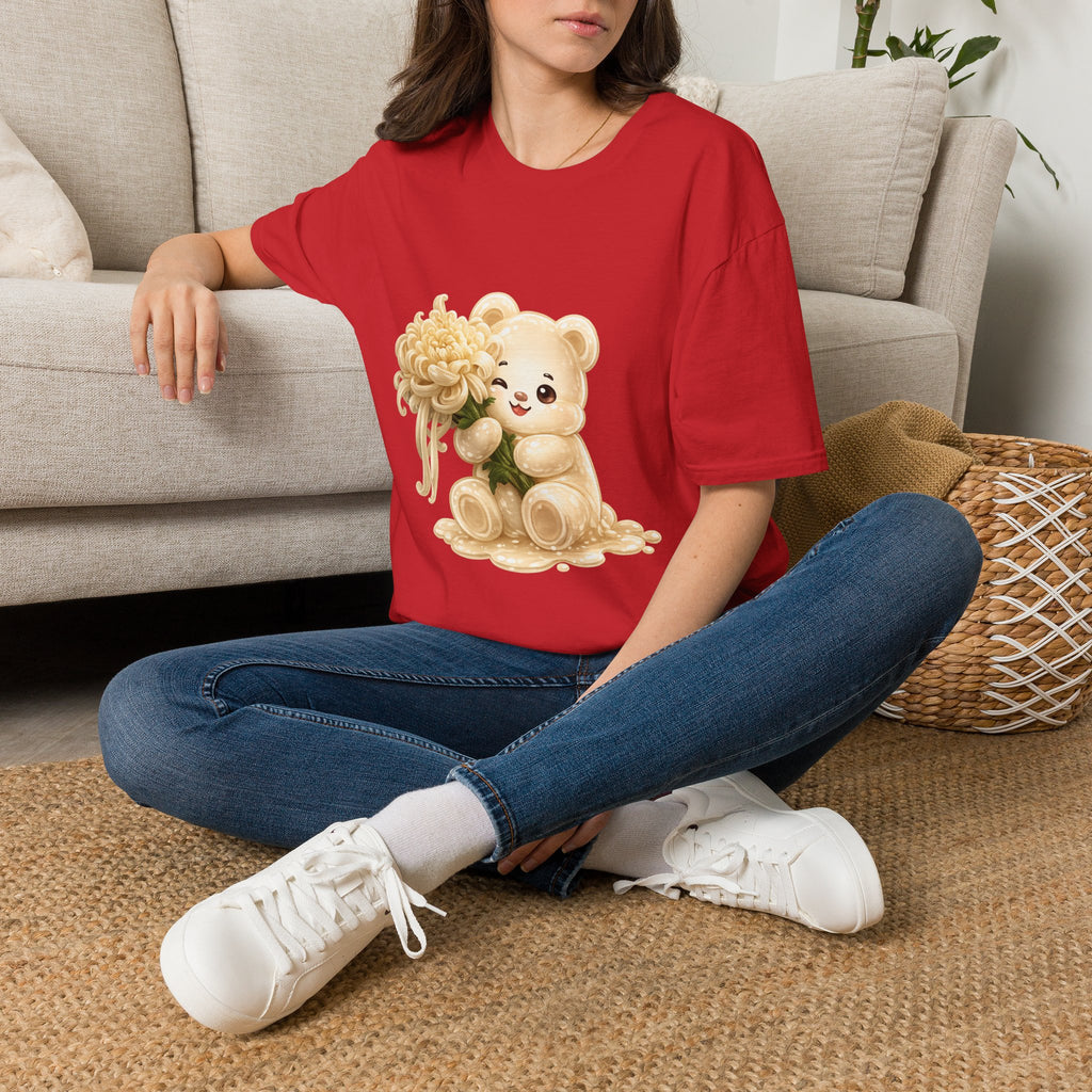 Chrysanthemum Special, Cream Oozy Bear Friend Special Flower Additon- Graphic Shirt