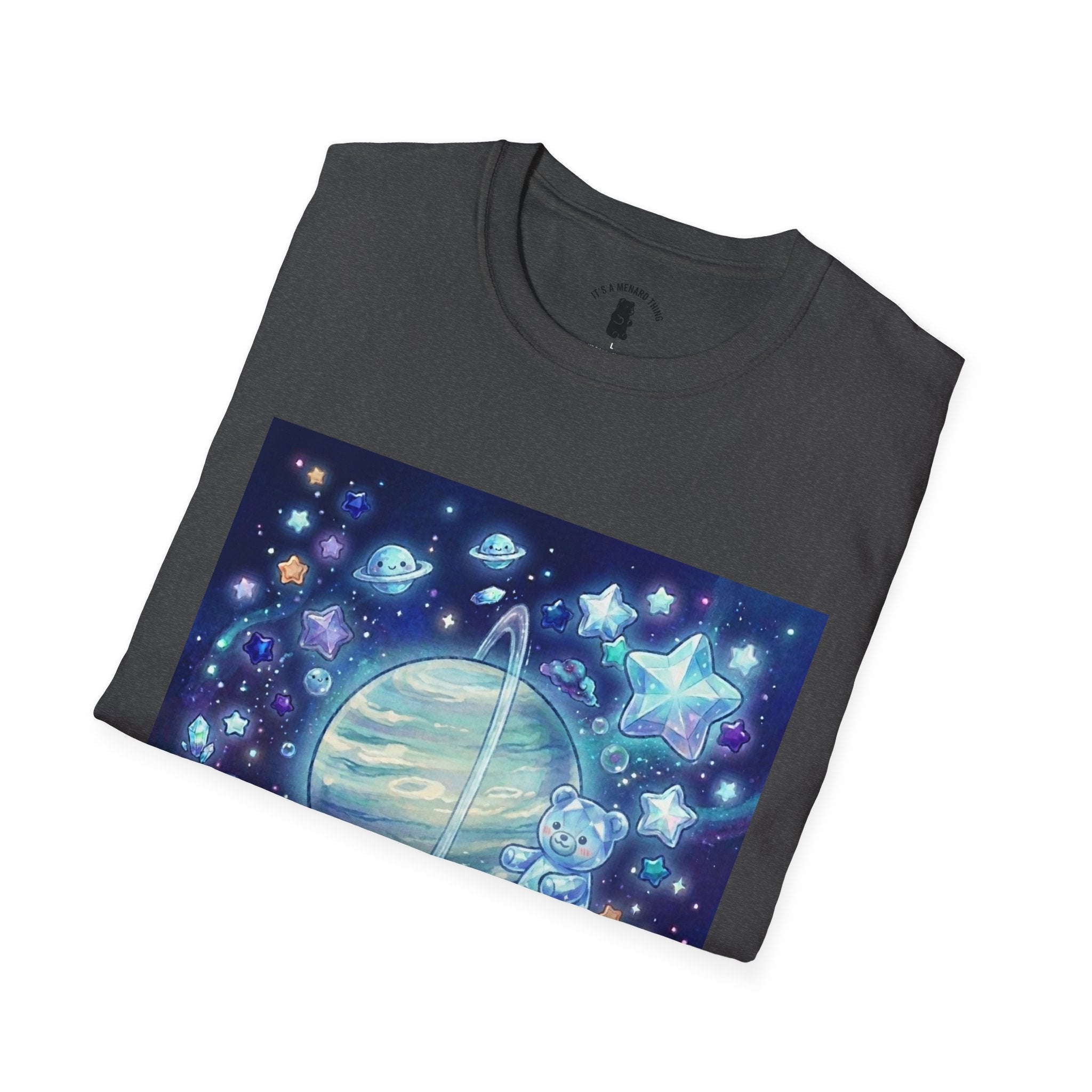 Floating By Uranus, Blue Crystal Gooey Gummy Bear- Kawaii Graphic T-Shirt