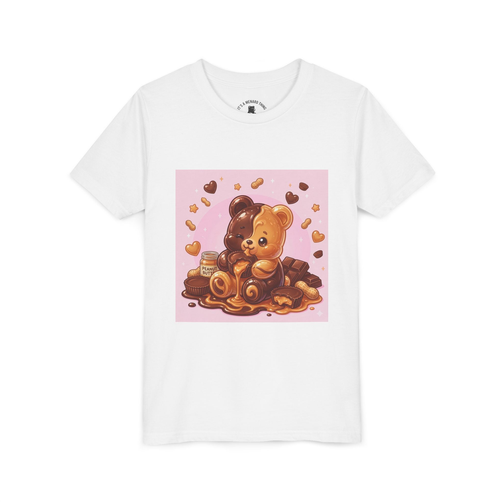 Kids Chocolate & Peanut Butter candy Gooey Gummy Youth Short Sleeve Shirt
