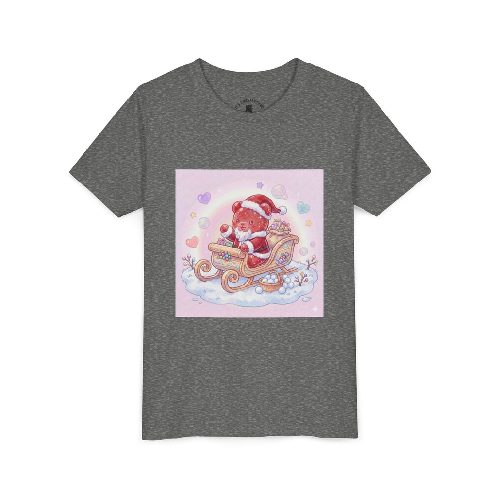 Cute Gooey Gummy Red Santa in Sleigh Holiday Shirt