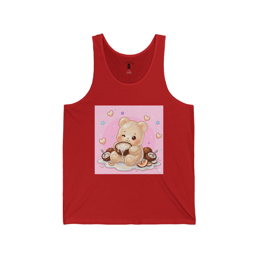 Coconut Milk, White Husk Gooey Gummy Bear — Kawaii Design Tank Top