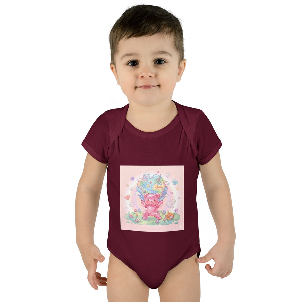 Infant Bodysuit — World Atlas Gummy bear Design