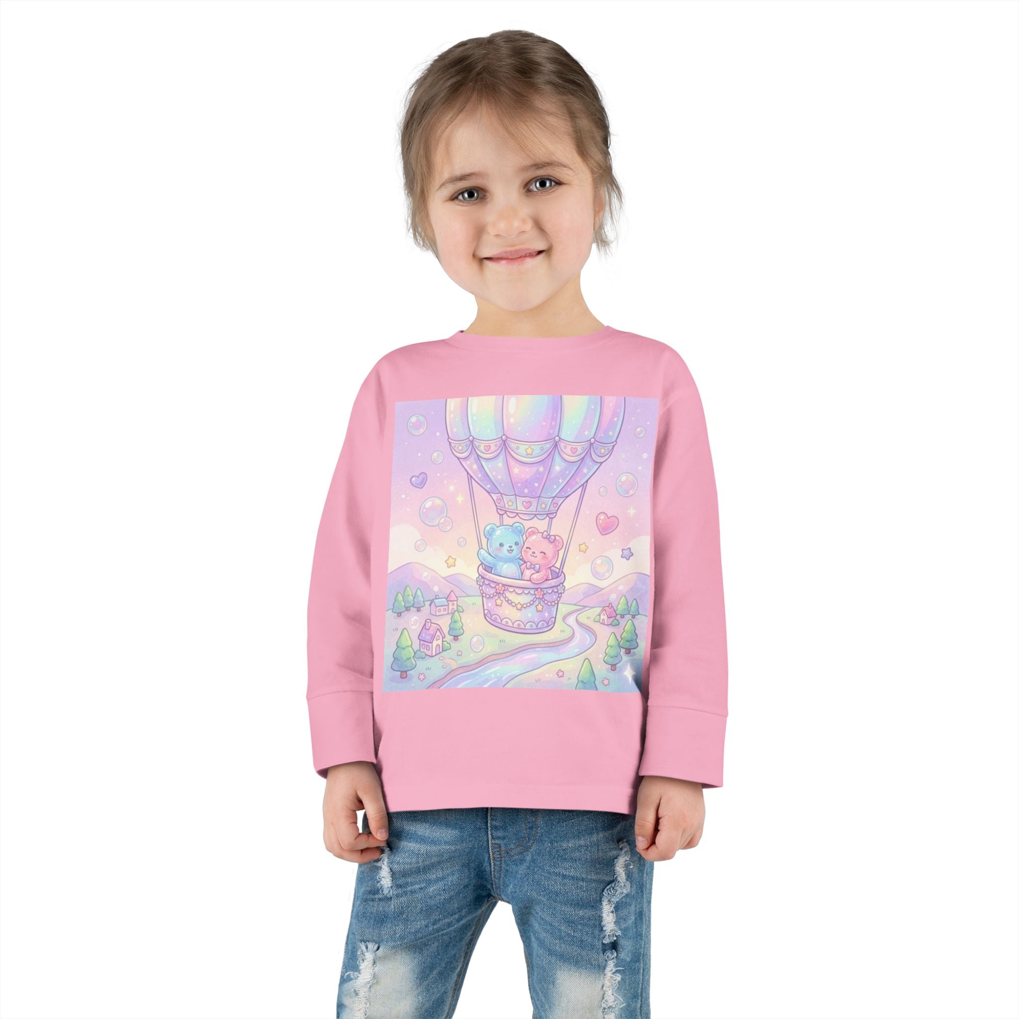 Hot Air Balloon Adventure, Oozy Bear Gummy Friends- Graphic Long Sleeve Shirt