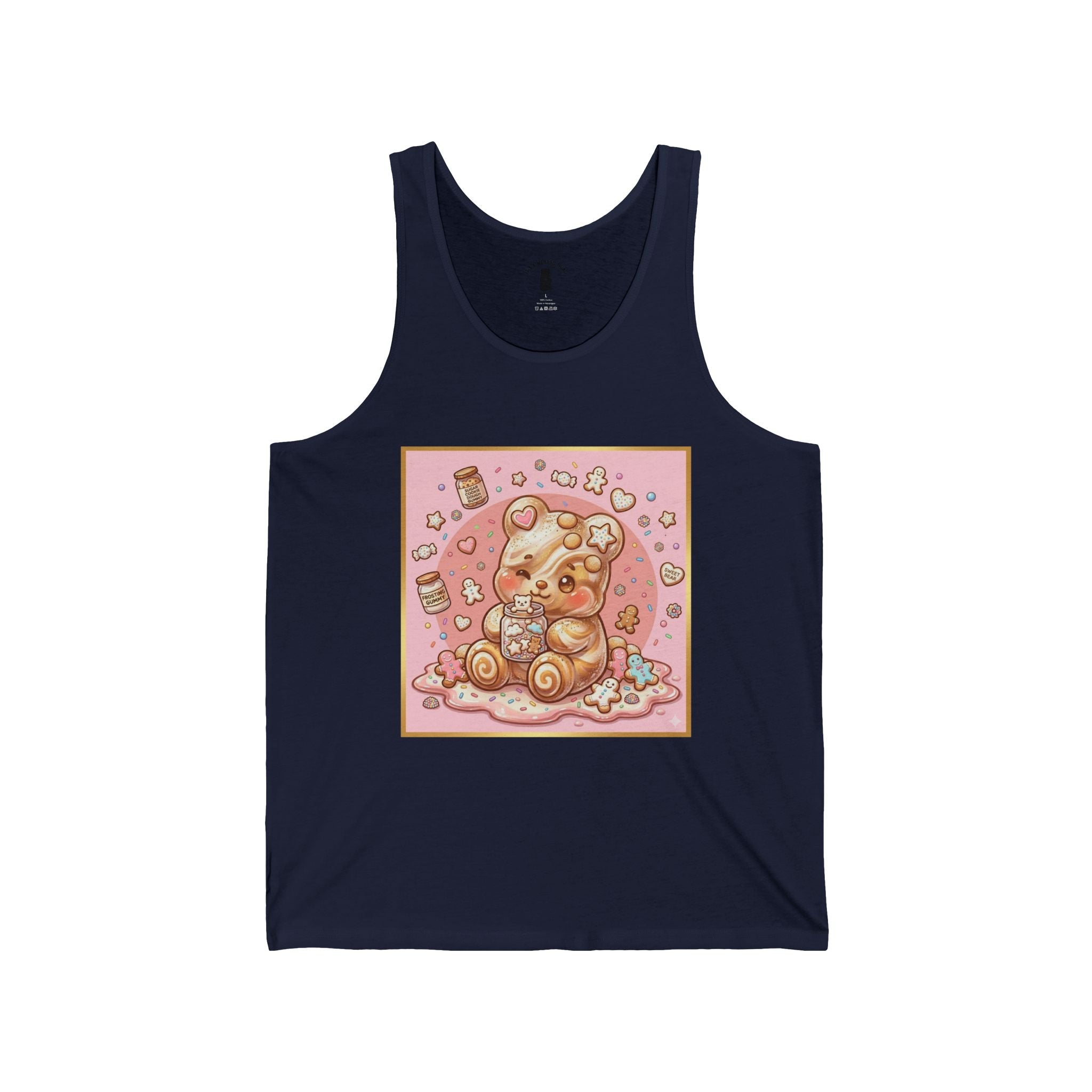 Frosted Sugar Cookie, Gooey Gummy Bear Friend — Cute Graphic Tank Top