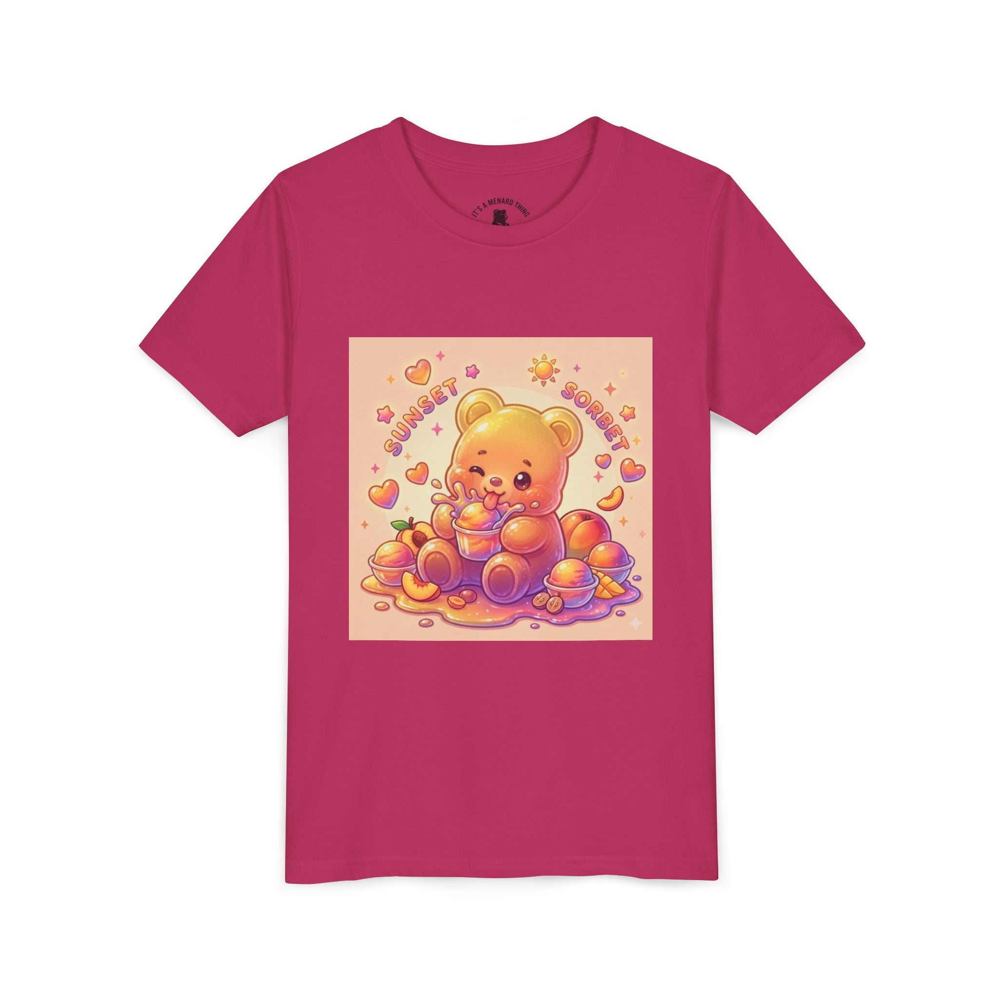 Sunny Peach Sorbet Gooey Gummy Bear Kids Graphic Shirt
