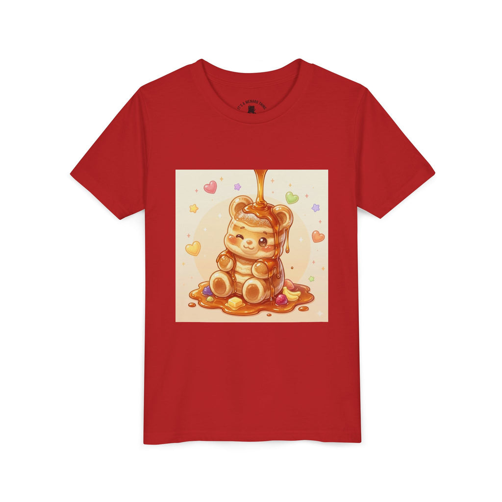 Fluffy Thick Gooey Gummy Pancake Bear Youth T-Shirt