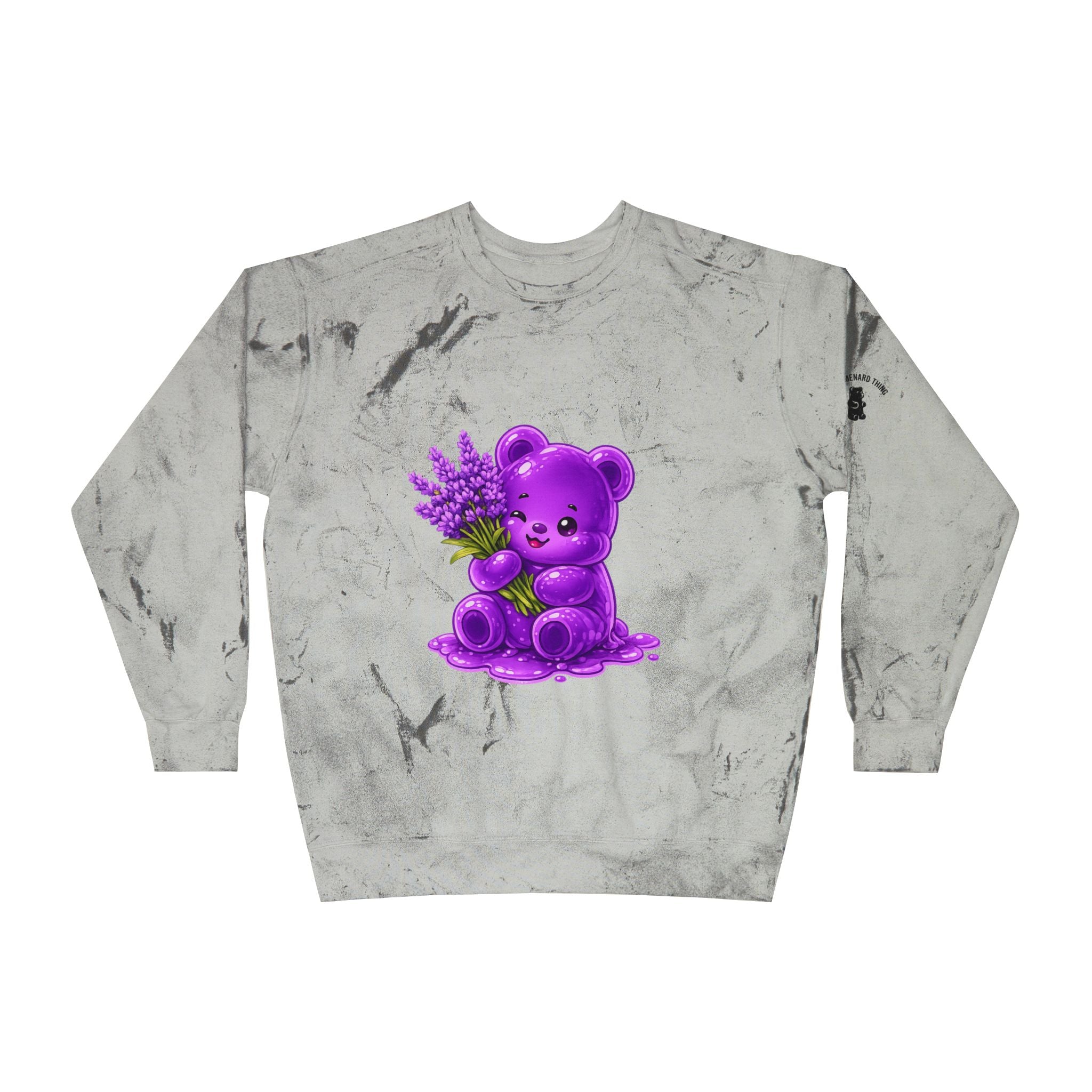 Lavender Stalk, Purple Oozy Bear Gummy Special- Graphic Tie-Dye Sweatshirt