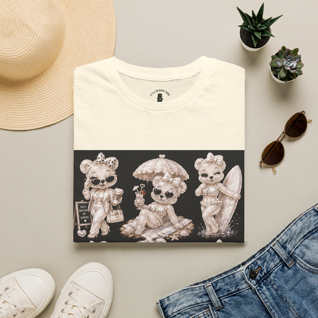 Vintage Kawaii Retro Oozy Bear, Beach Babe Pin Up- Adult Graphic Shirt (18+)