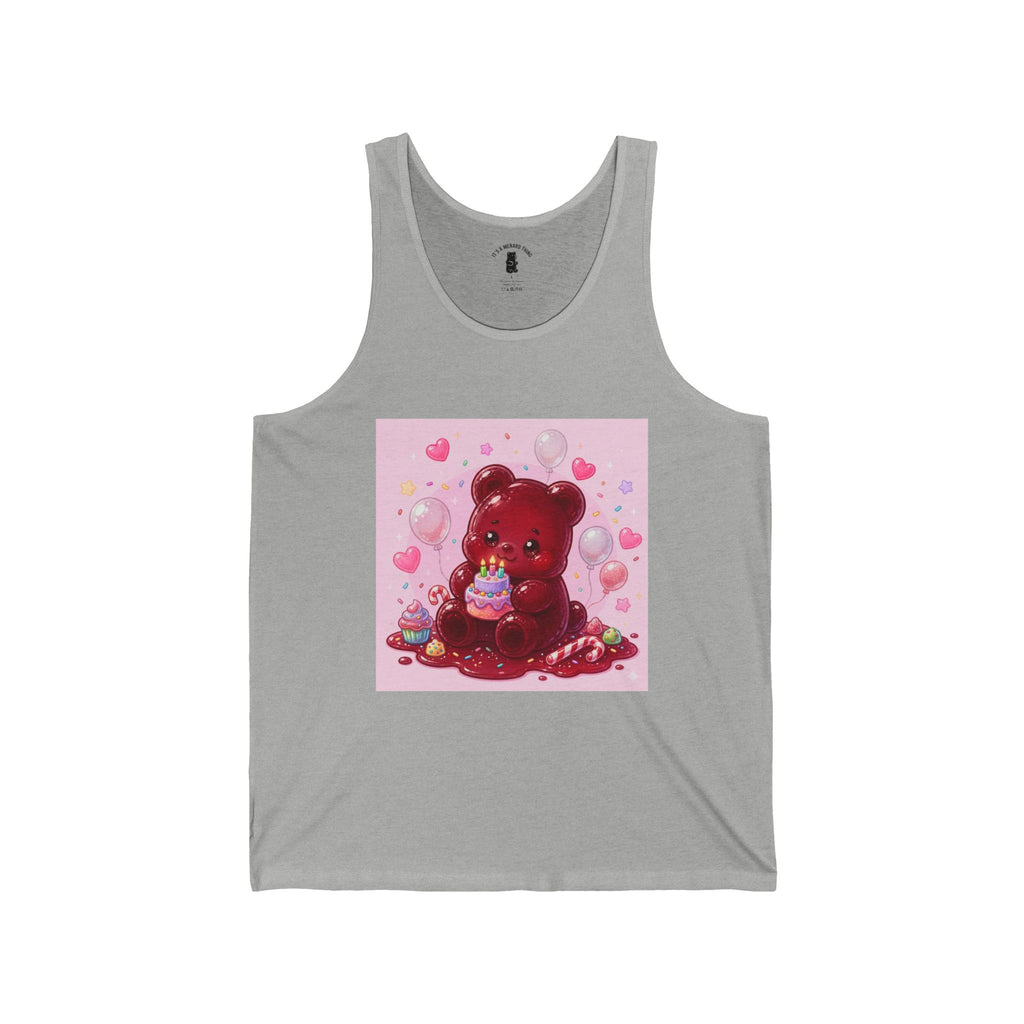 Birthday Cake Surprise! Red Gooey Gummy Bear – Cute Graphic Tank Top