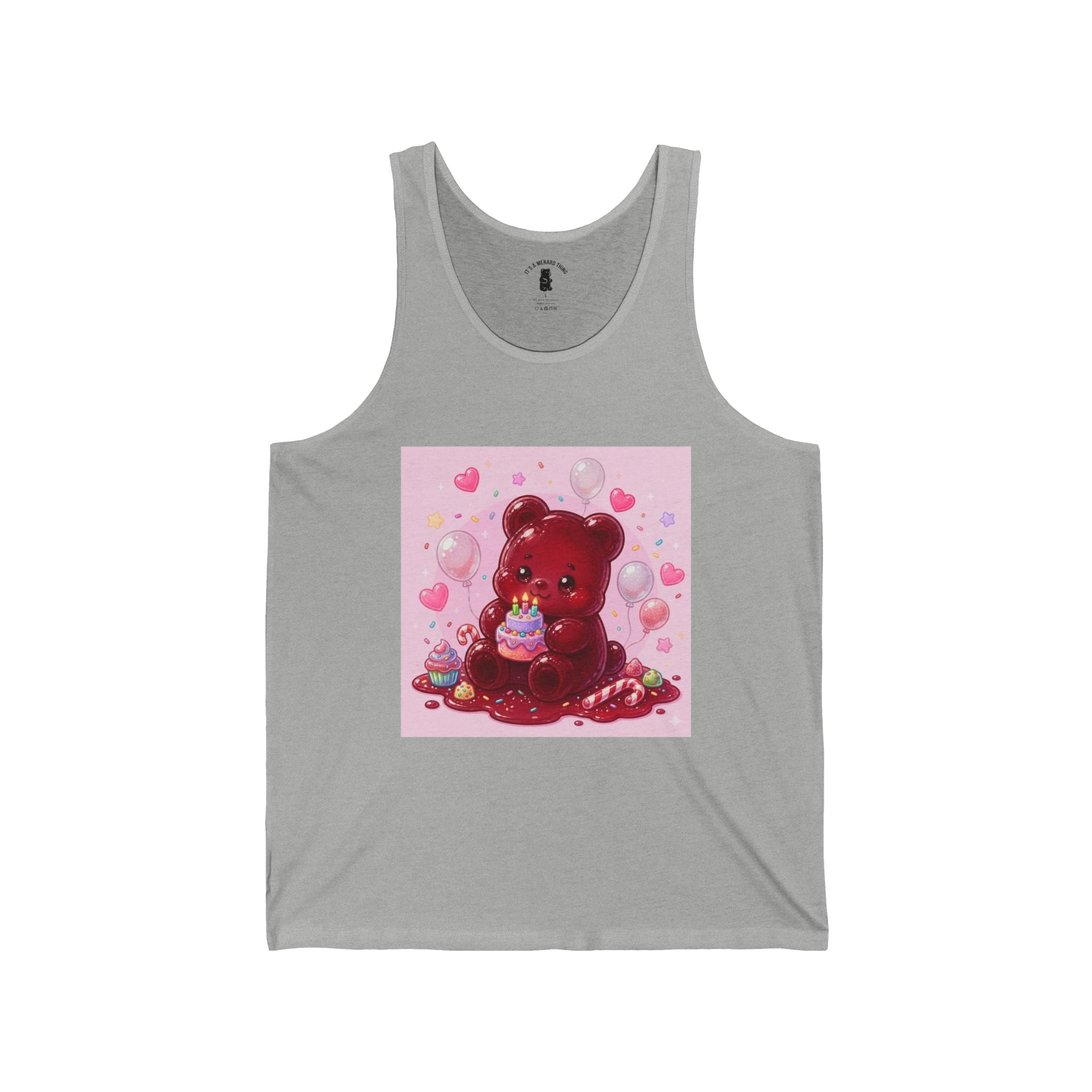 Birthday Cake Surprise! Red Gooey Gummy Bear – Cute Graphic Tank Top