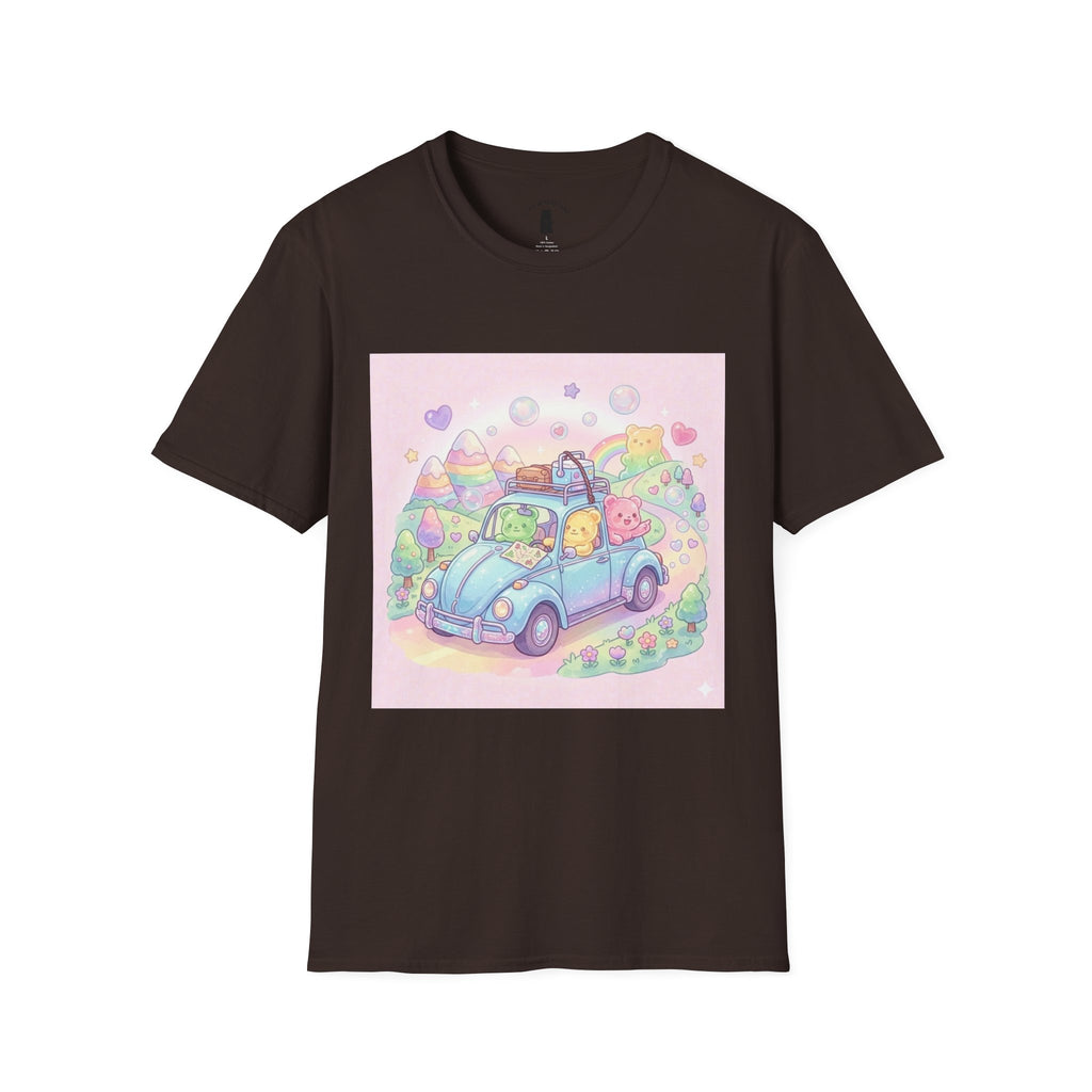 Buggy Road trip, Gooey Gummy Friends Adventure — Kawaii Graphic T-Shirt