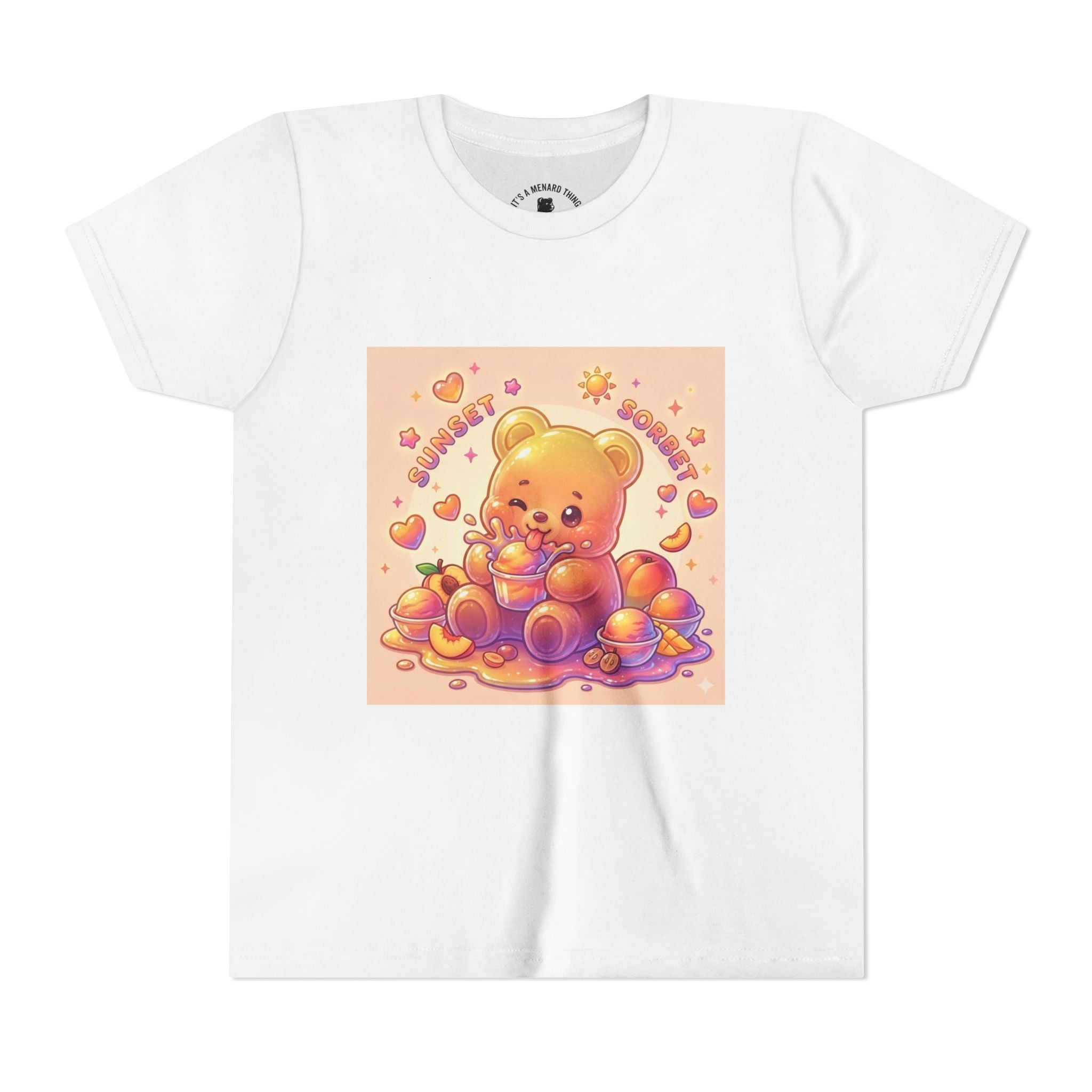 Sunny Peach Sorbet Gooey Gummy Bear Kids Graphic Shirt