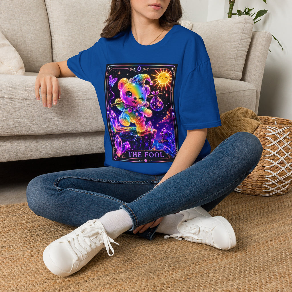The Fool Tarot Colorful Rainbow Oozy Bear Friend- Cute Graphic Shirt