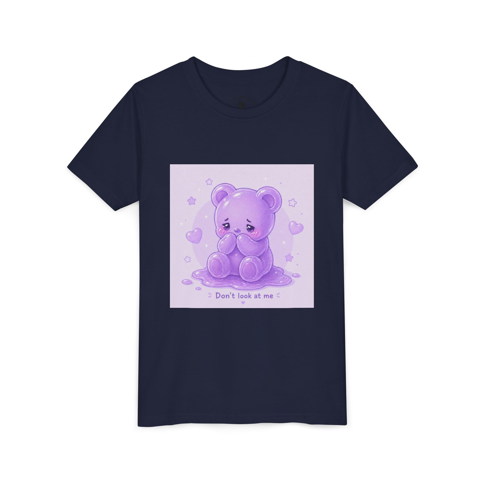 Shy Purple Gooey Gummy Bear “Don’t Look at Me” Graphic
