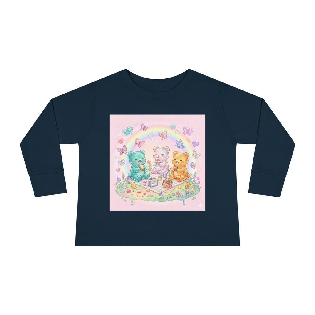 Pastel Picnic Oozy Bear Gummy Friends- Graphic Long Sleeve Shirt