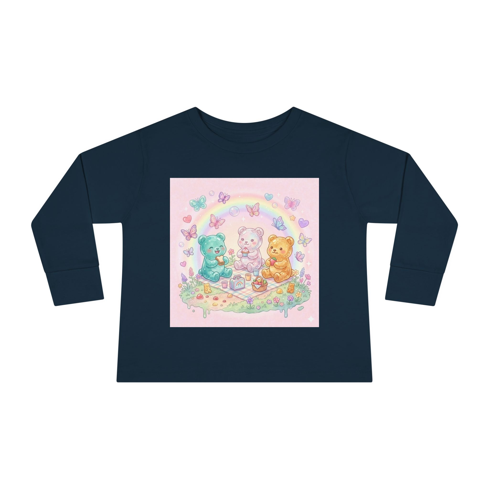 Pastel Picnic Oozy Bear Gummy Friends- Graphic Long Sleeve Shirt
