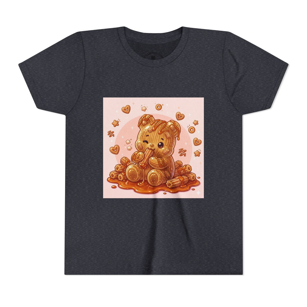 Churro & Dulce de Leche Drizzle Gooey Gummy Bear Graphic Youth T-Shirt