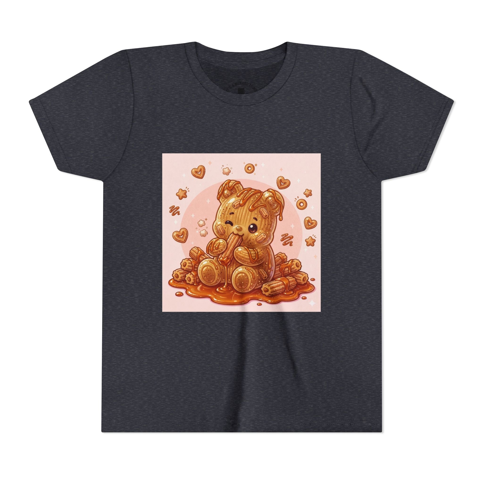 Churro & Dulce de Leche Drizzle Gooey Gummy Bear Graphic Youth T-Shirt