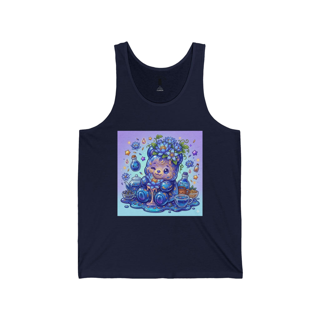 Blue Lotus Tea, Exotic Gooey Gummy Bear Friend — Kawaii Graphic Tank Top