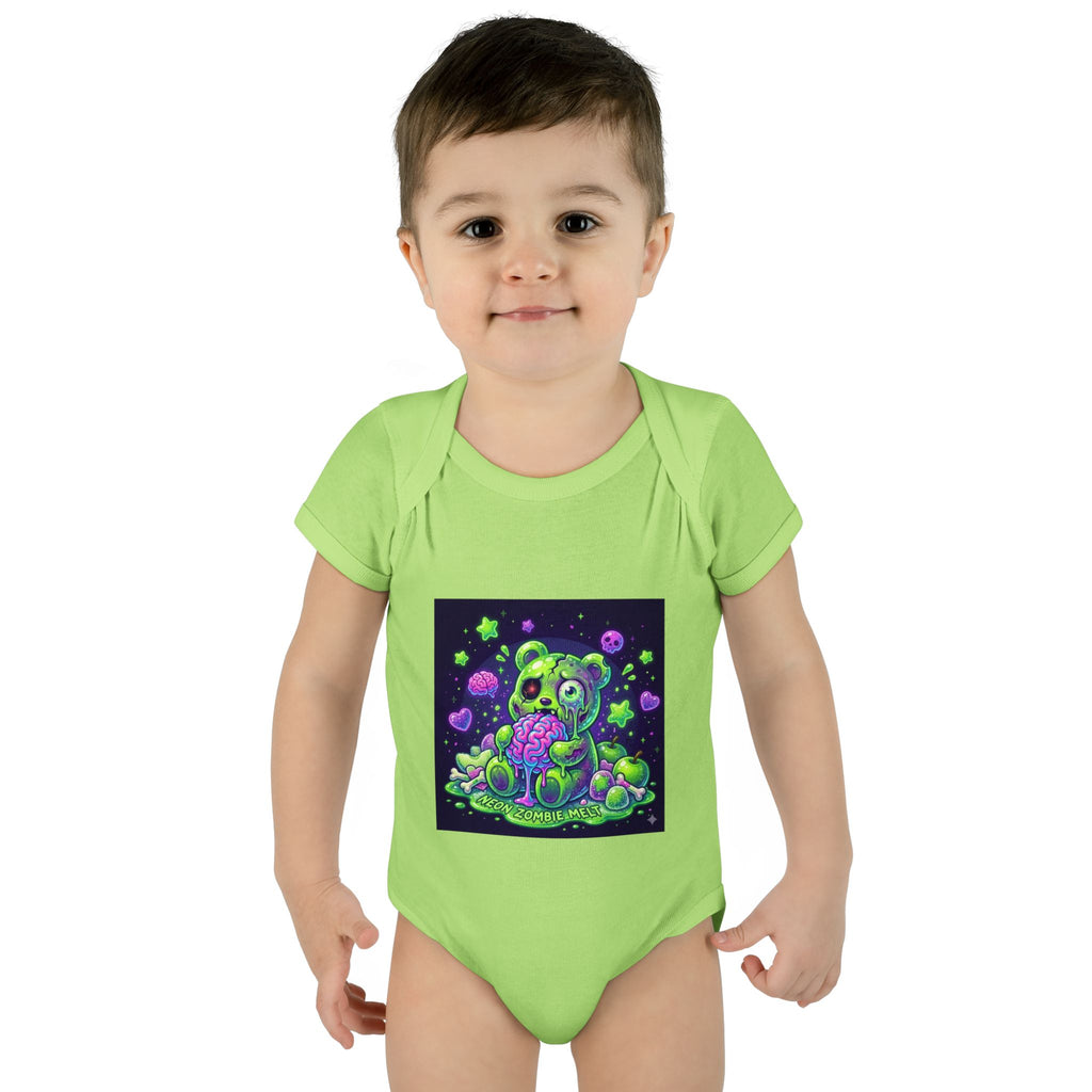 Baby Bodysuit — Neon Zombie Halloween Gooey Gummy Bear