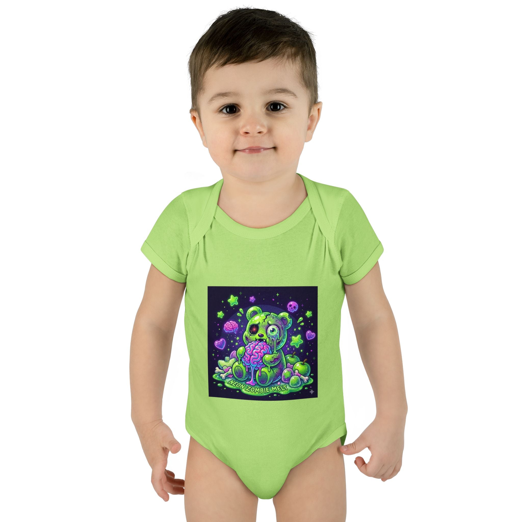 Baby Bodysuit — Neon Zombie Halloween Gooey Gummy Bear