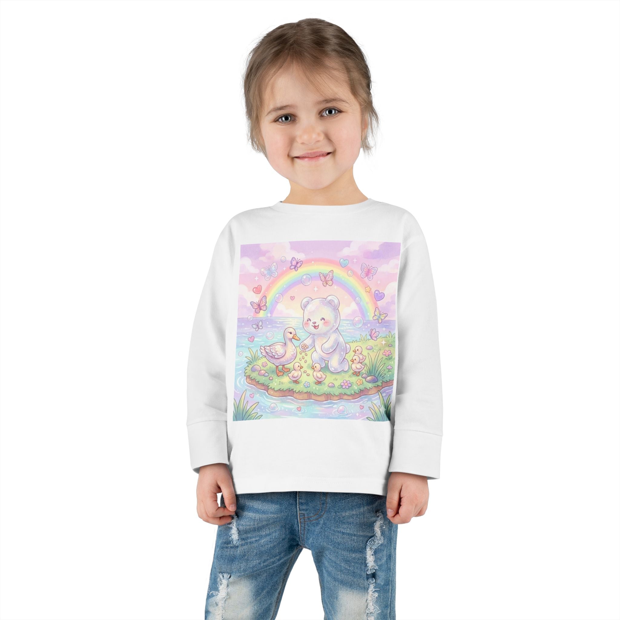 Feeding The Ducks at The Park, Oozy Bear Gummy Friend- Graphic Long Sleeve Shirt