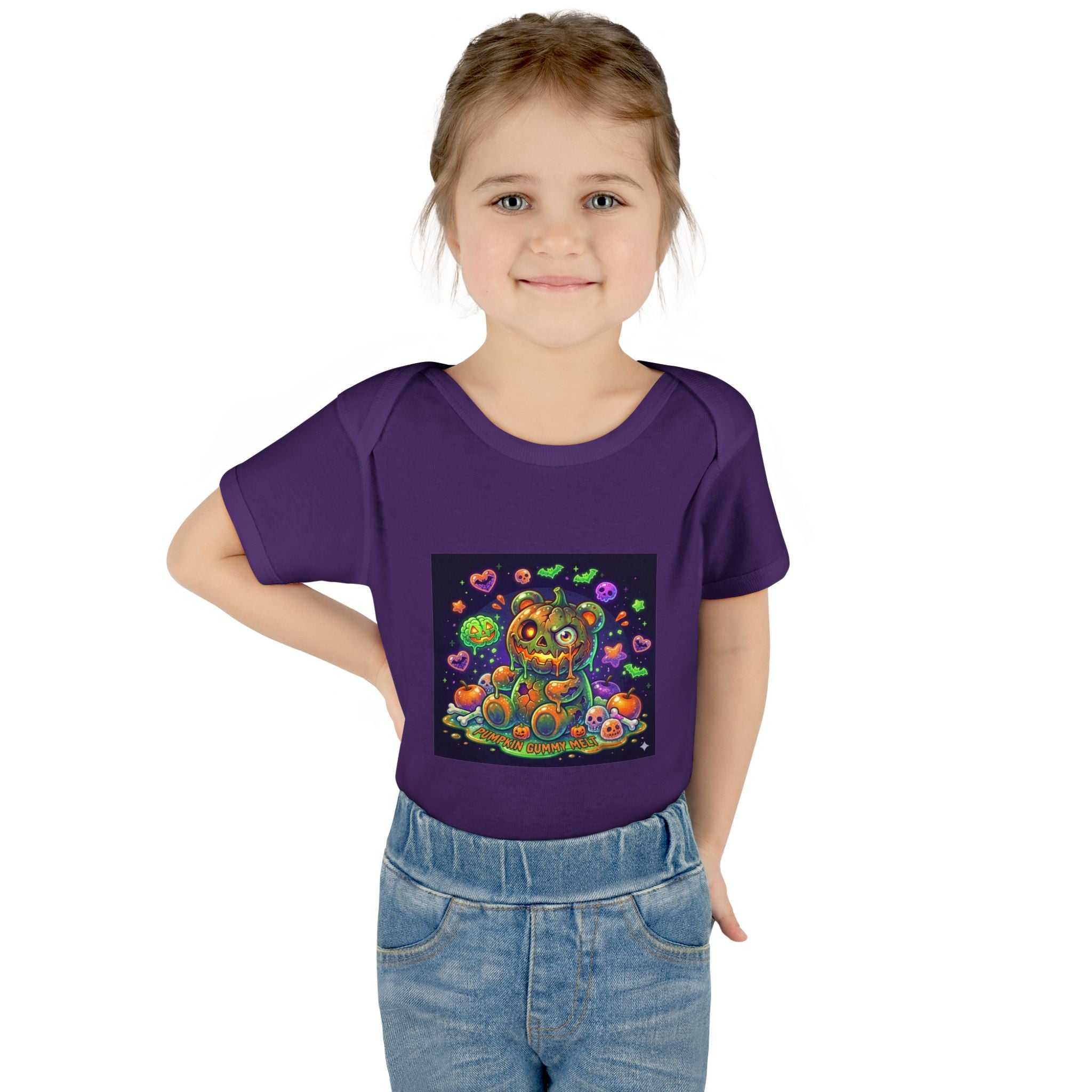 Halloween Pumpkin Head Gooey Gummy Bear - Infant Onesie