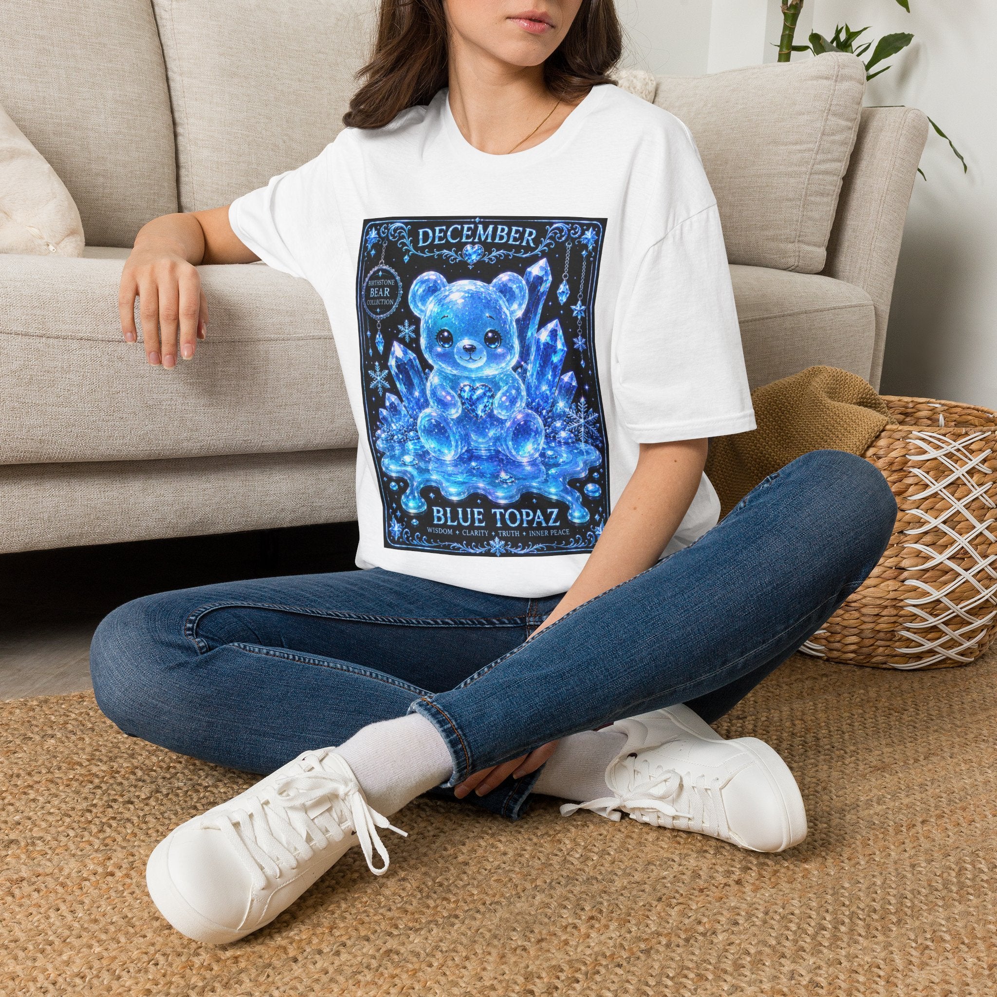 December, Blue Topaz Birthstone Oozy Bear Special Addition- Graphic Shirt