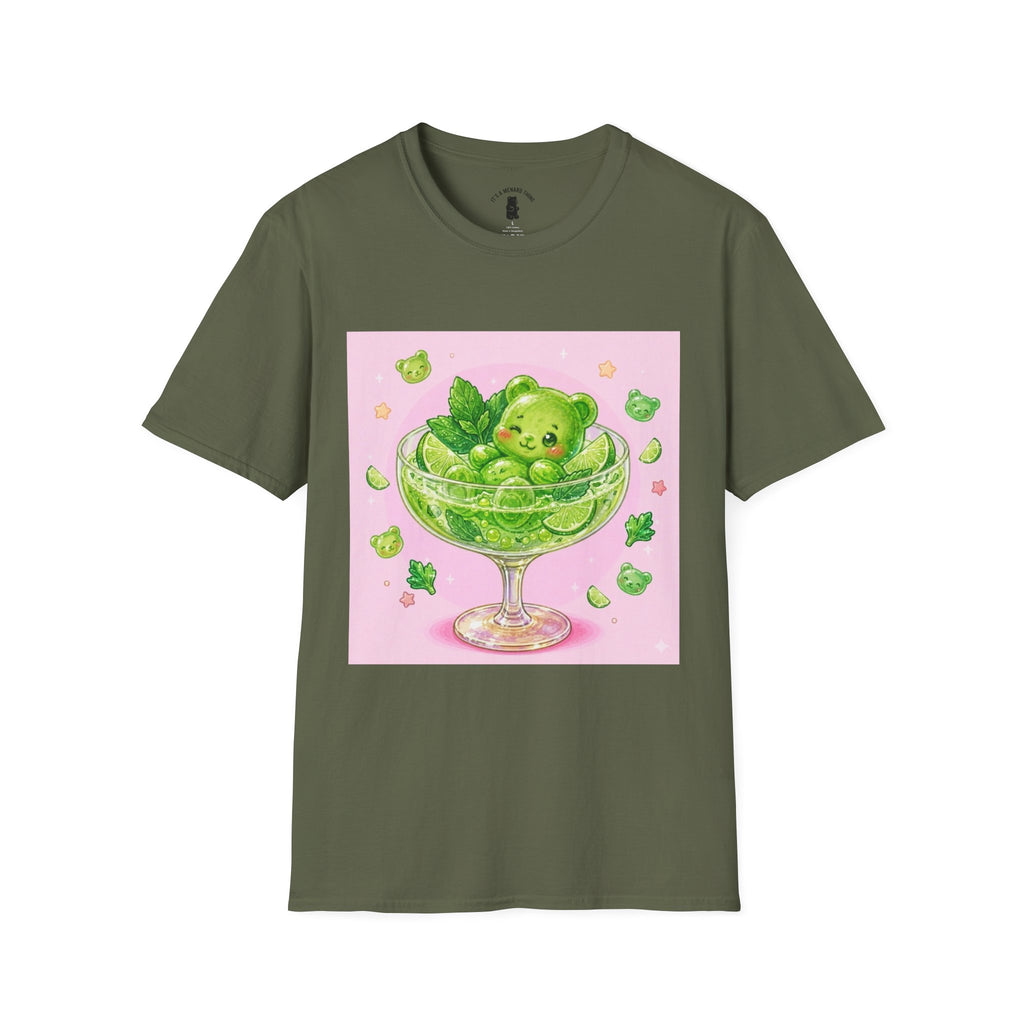 Lime Green Smooth Margaritta Boozy Gooey Gummy Bear- Kawaii Graphic T-Shirt