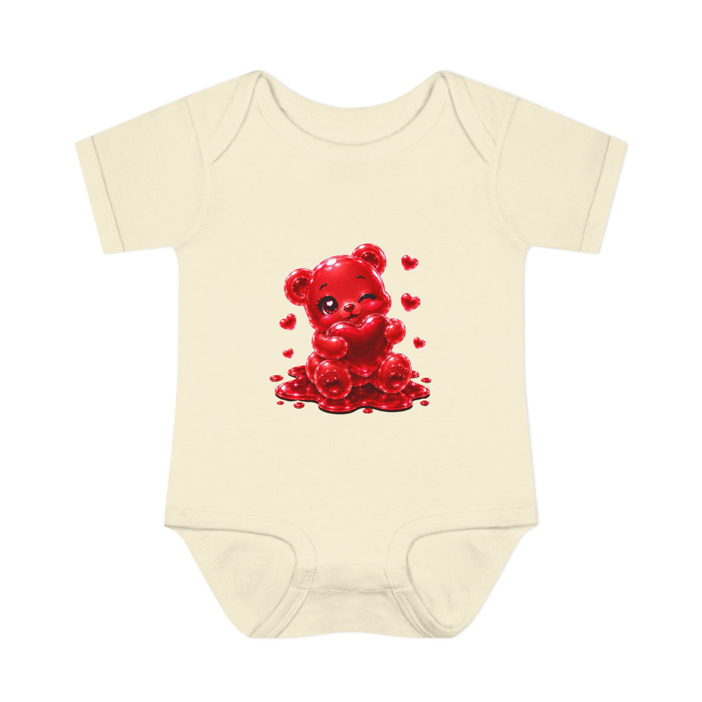 Special Red Heart Oozy Bear Baby Gummy Cutie Addition- Graphic Onesie
