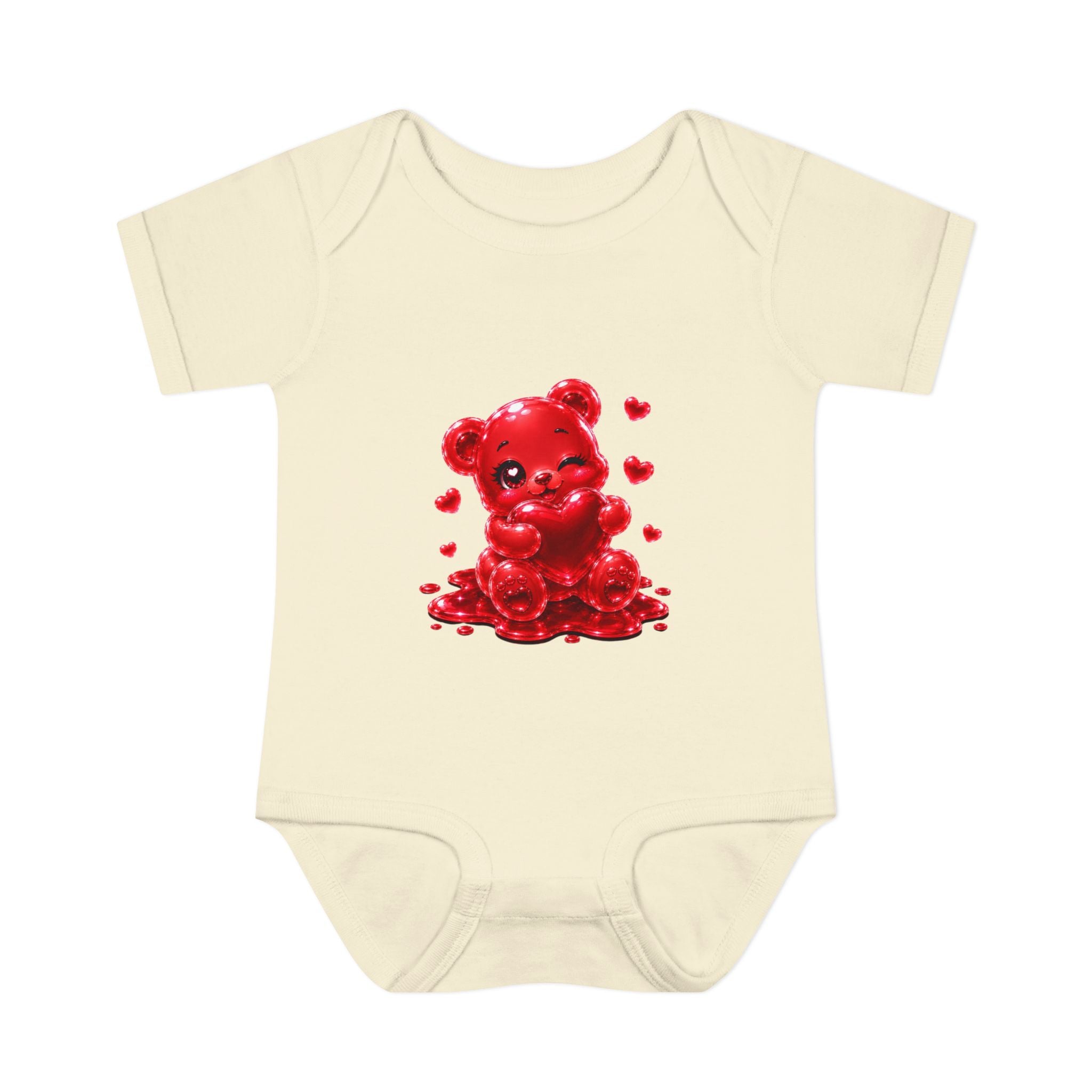 Special Red Heart Oozy Bear Baby Gummy Cutie Addition- Graphic Onesie