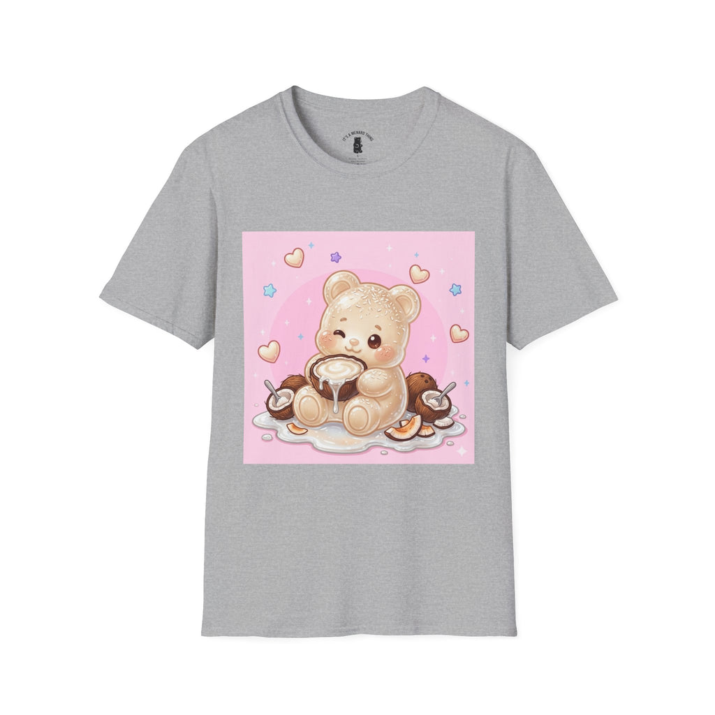 Coconut Milk Gooey Gummy Bear T-Shirt — Kawaii Dessert Graphic Tee