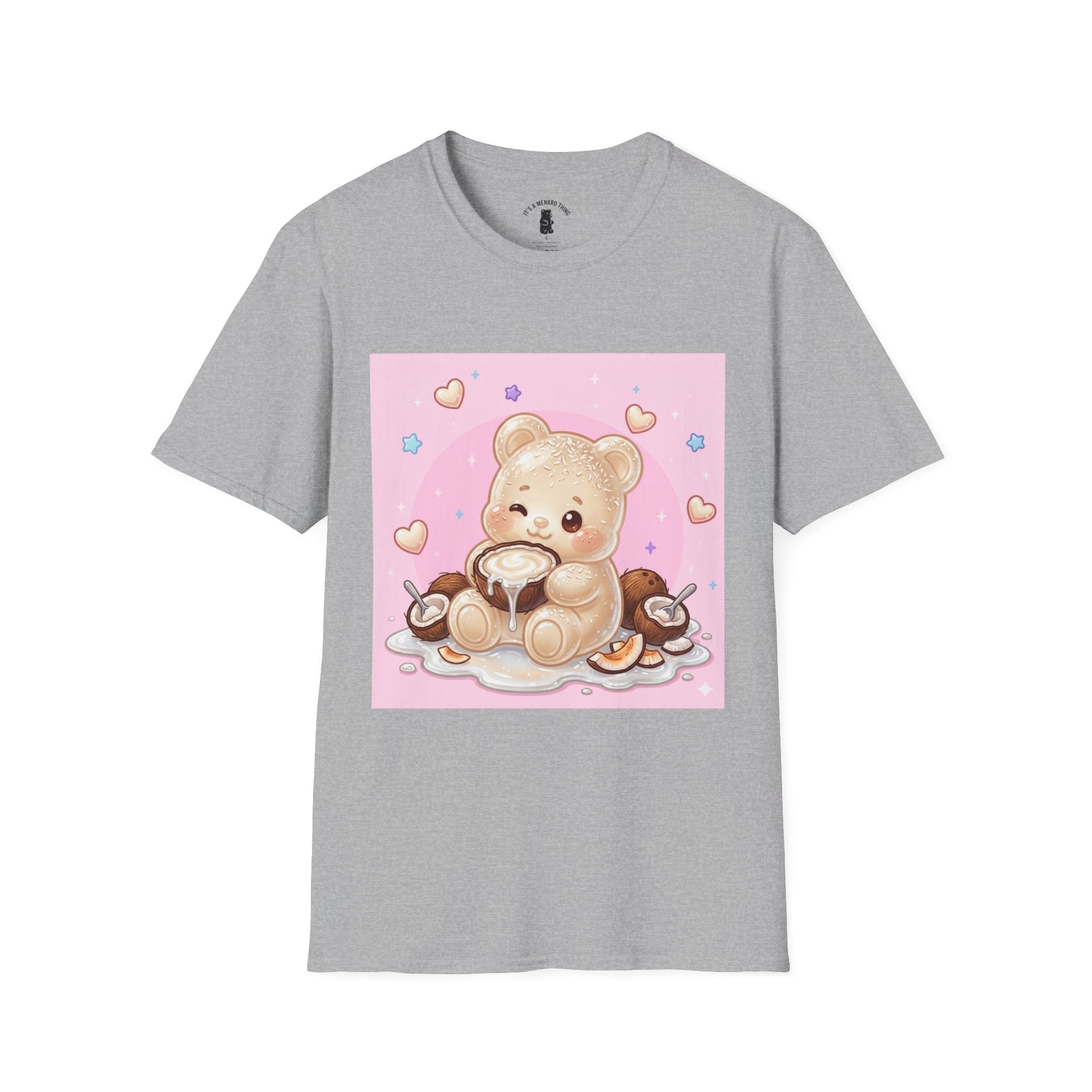 Coconut Milk Gooey Gummy Bear T-Shirt — Kawaii Dessert Graphic Tee