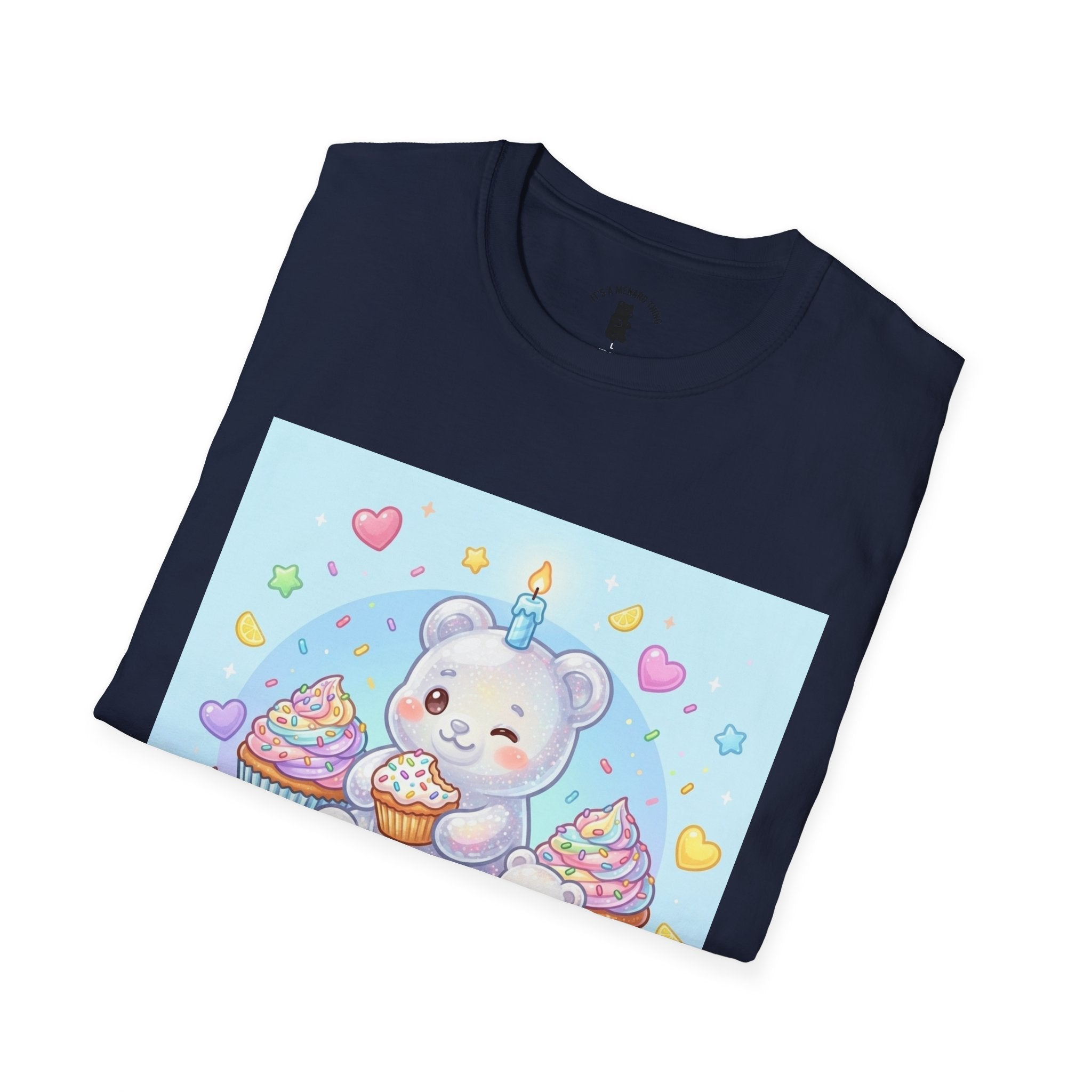 Birthday Cake and Party Gooey Gummy Bear— Kawaii Graphic T-Shirt