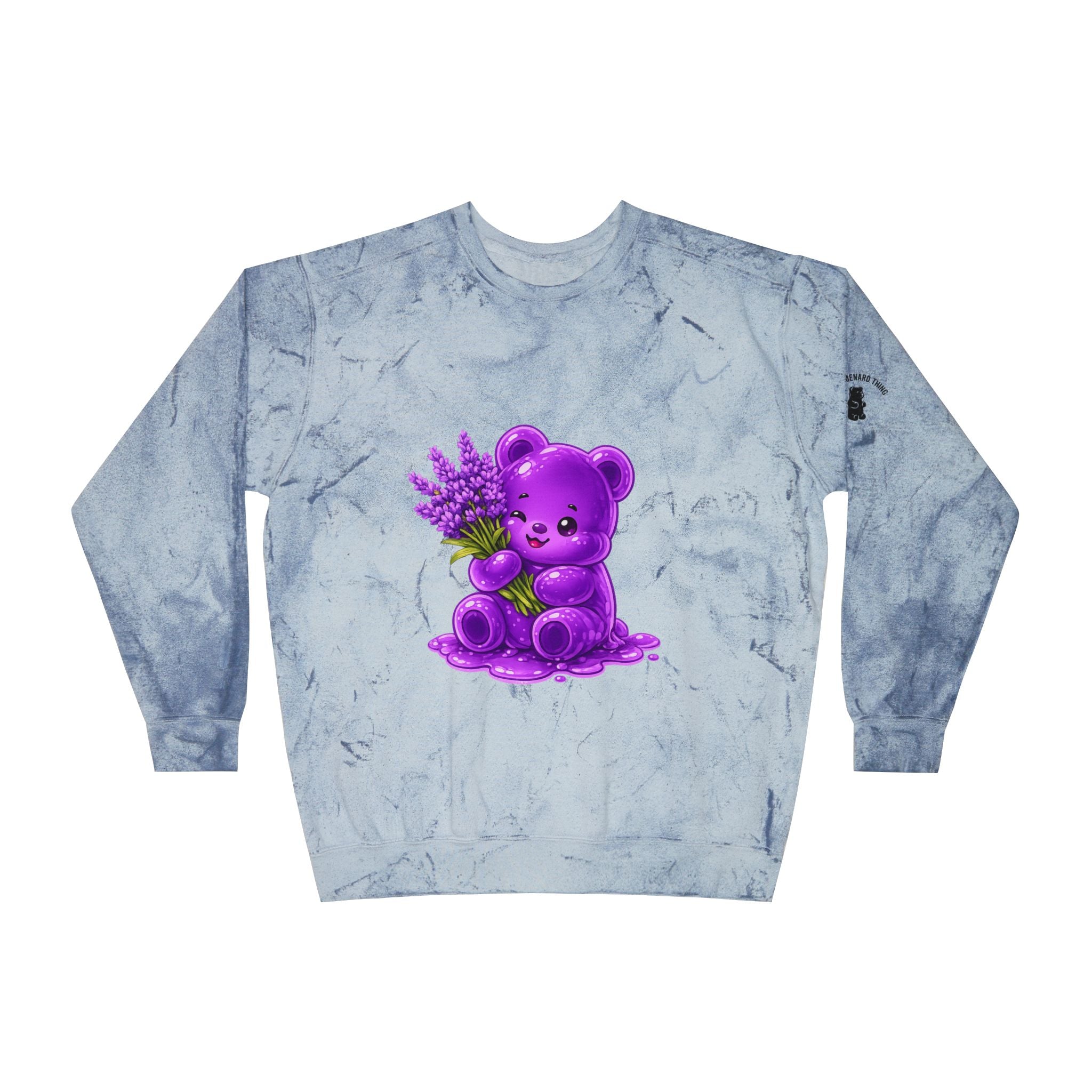 Lavender Stalk, Purple Oozy Bear Gummy Special- Graphic Tie-Dye Sweatshirt
