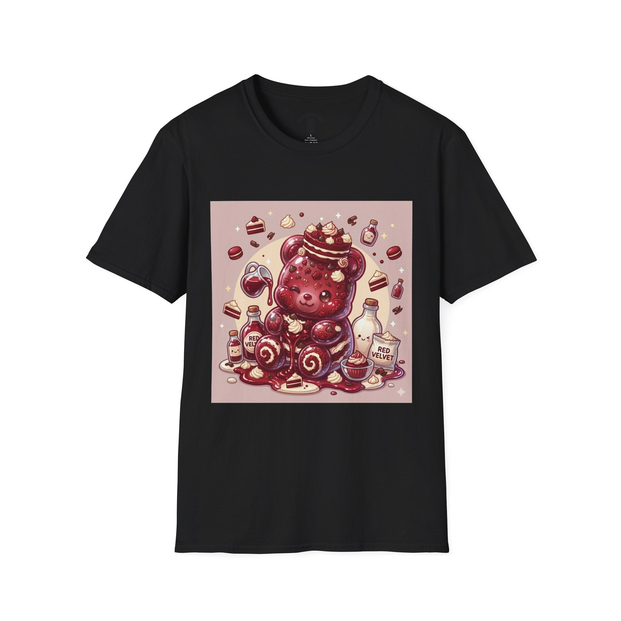 Silky Red Velvet Cake & Cream, Exotic Gooey Gummy Bear — Kawaii Graphic T-Shirt