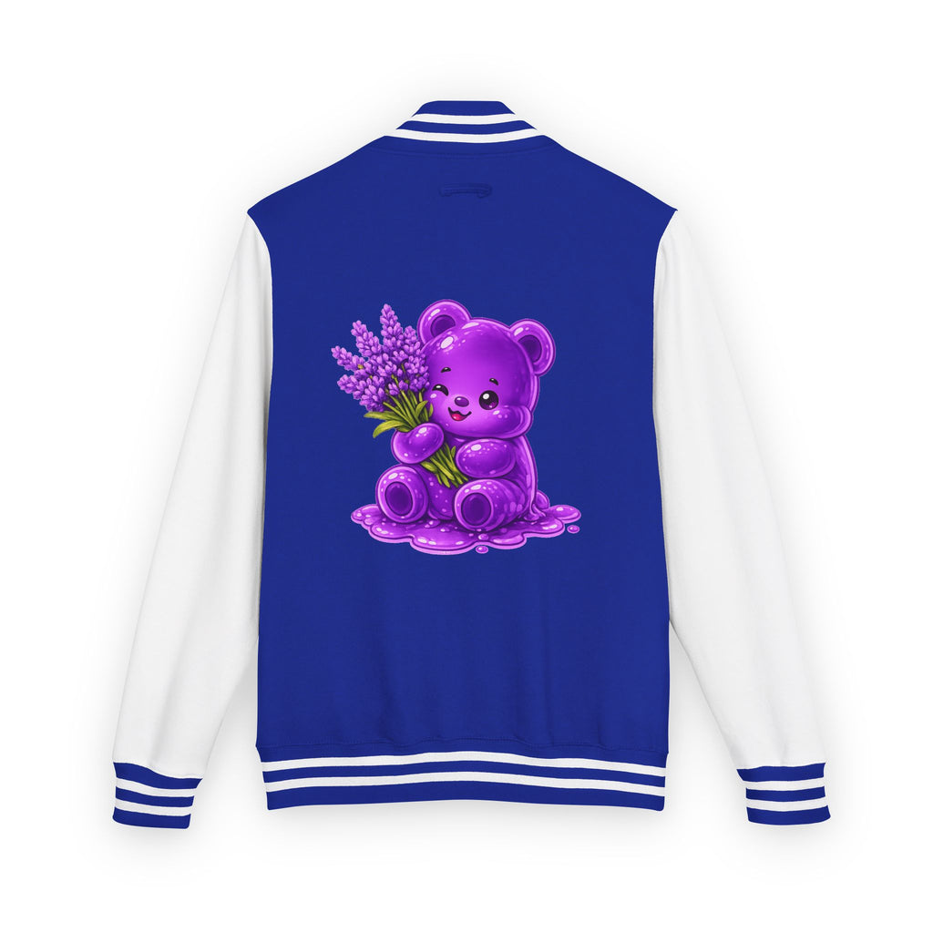 Fresh Lavender Stalk, Special Purple Oozy Bear Gummy Friend- Letterman Graphic Jacket