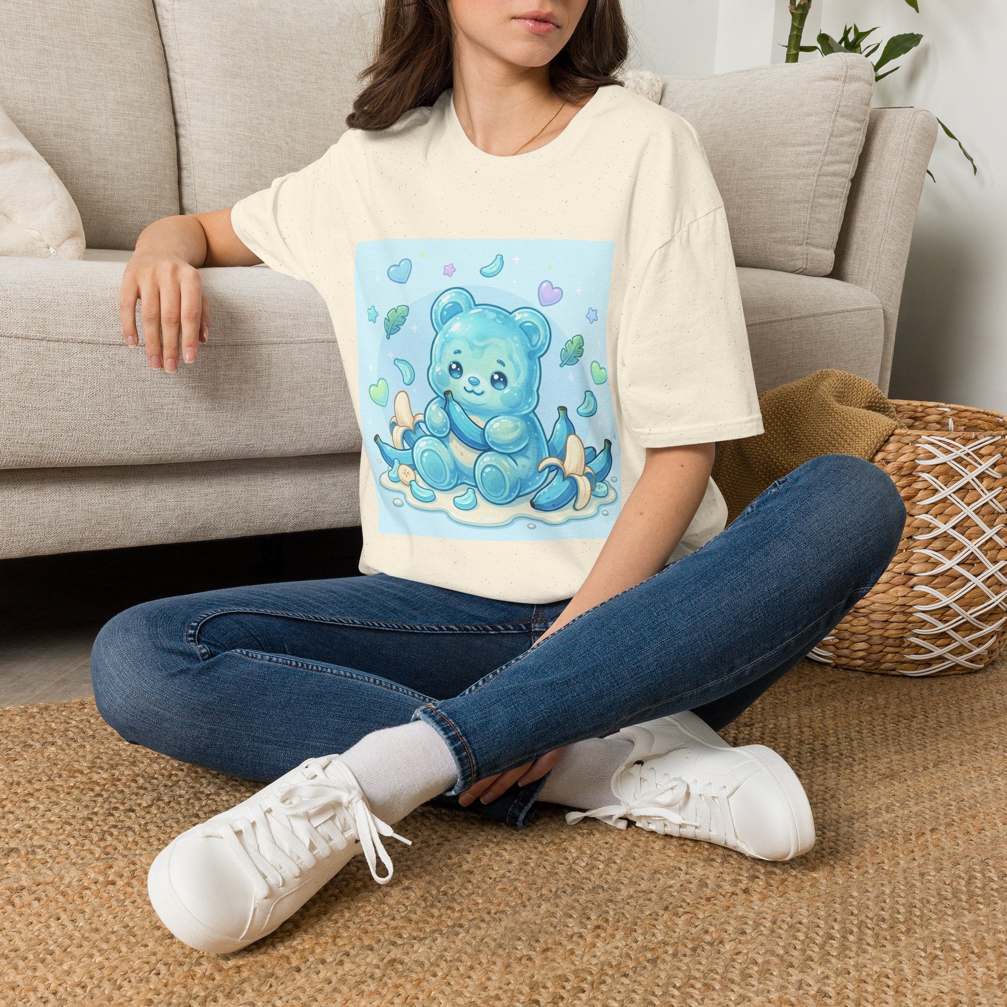 Exotic Blue Java Banana Baby Oozy Bear Friend- Kawaii Graphic Shirt