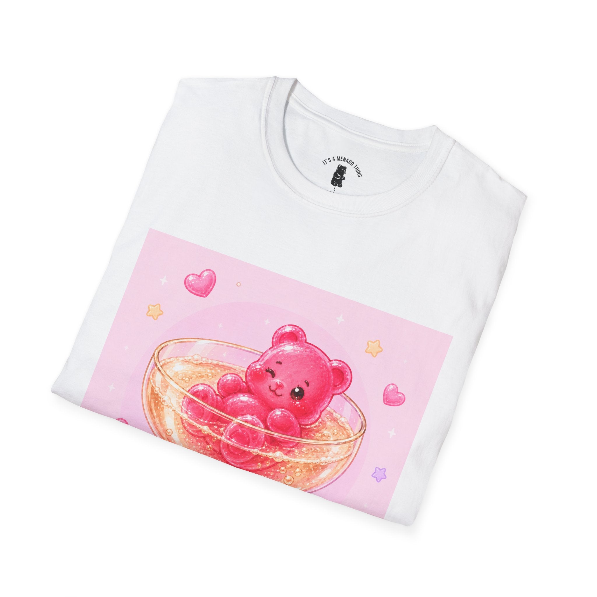 Champagne Pink Boozy Gooey Gummy Bear- Kawaii Graphic T-Shirt