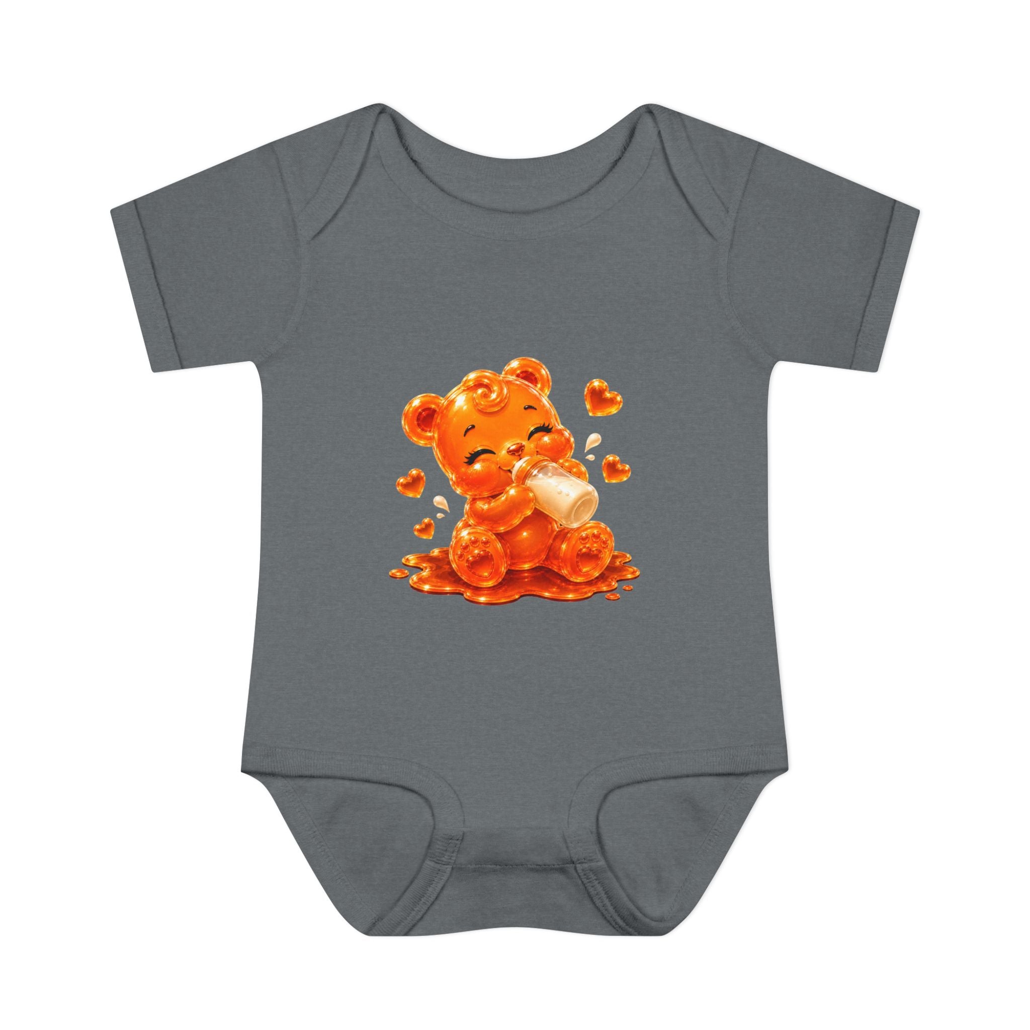 Yummy, Yummy Milk Time Orange Oozy Baby Gummy Bear Cutie Addition- Graphic Onesie