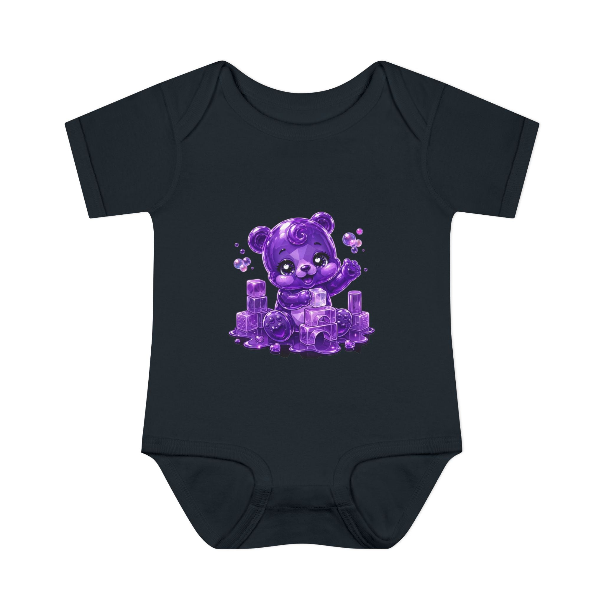 Play Time, Purple Crystal Baby Oozy Bear Gummy Cutie Addition- Graphic Onesie