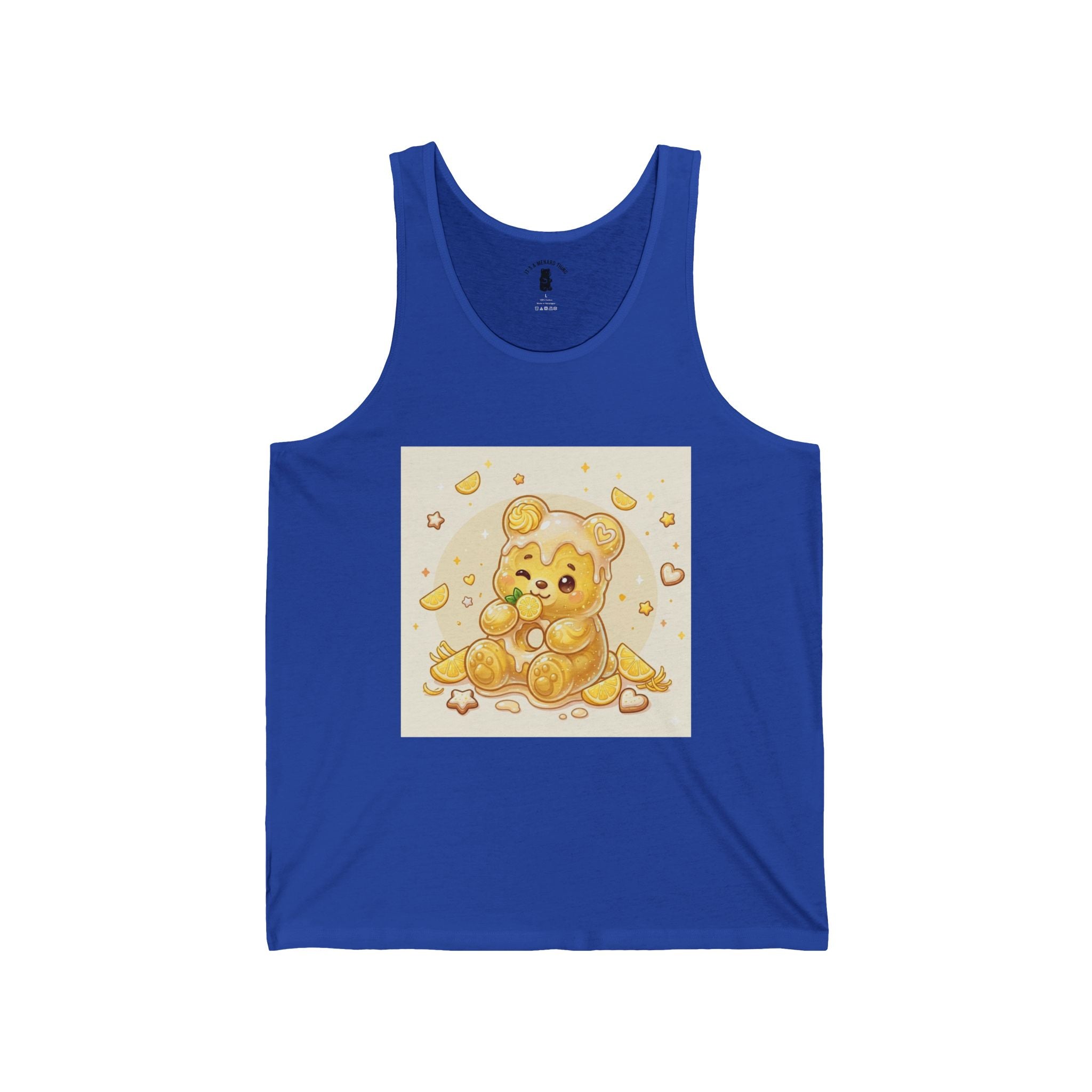 Frosted Glazed Lemon Bunt Cake, Golden Gooey Gummy Bear— Cute Graphic Tank Top