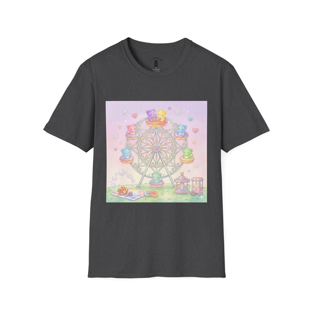 Carnival, Riding the Ferris Wheel with Gooey Gummy Friends T-Shirt — Cute Graphic Tee