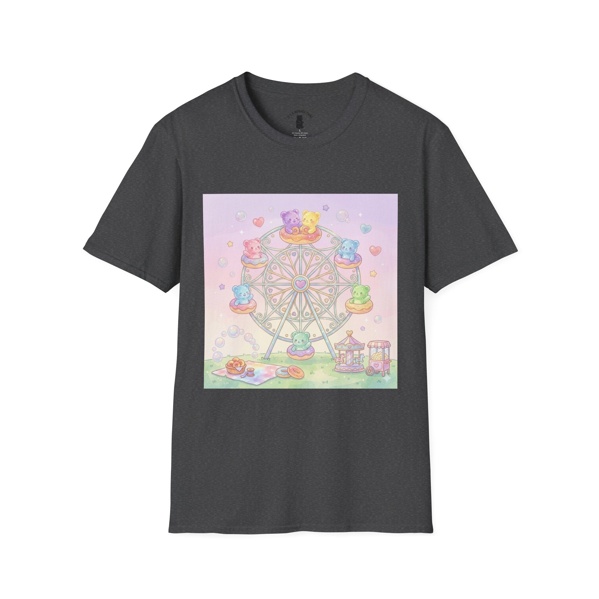 Carnival, Riding the Ferris Wheel with Gooey Gummy Friends T-Shirt — Cute Graphic Tee