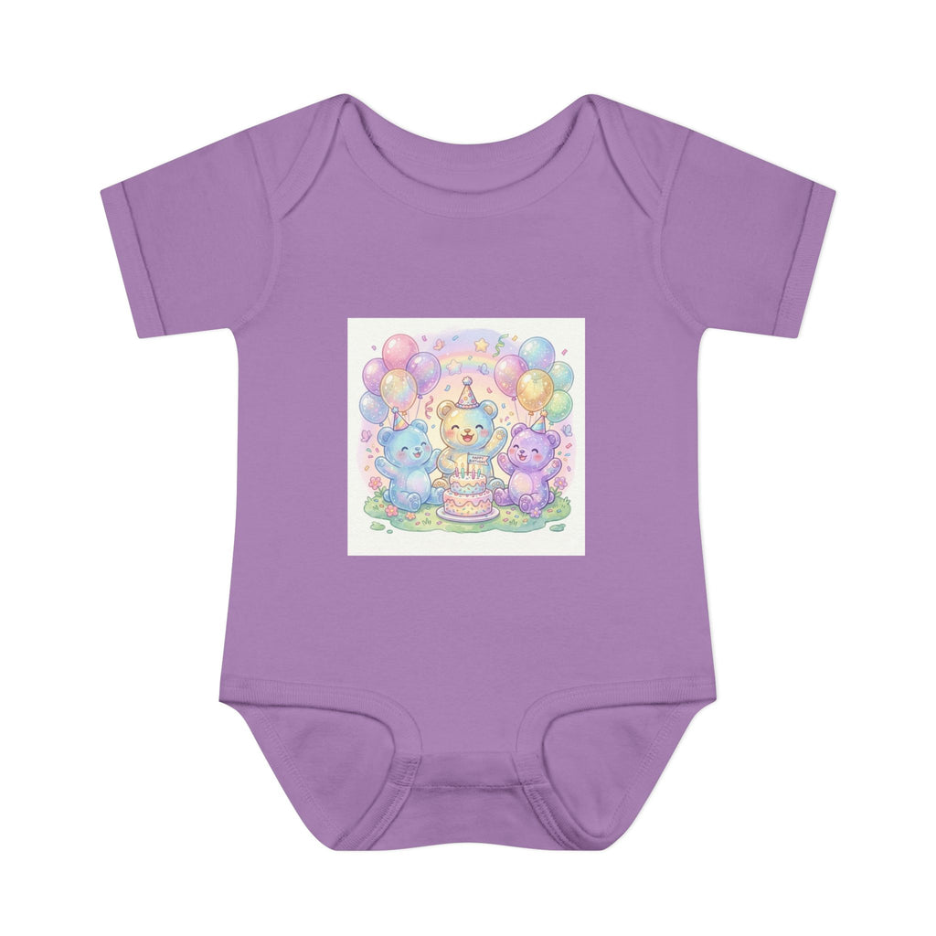 Birthday Gooey Bears, Cake & Balloons Infant Onesie
